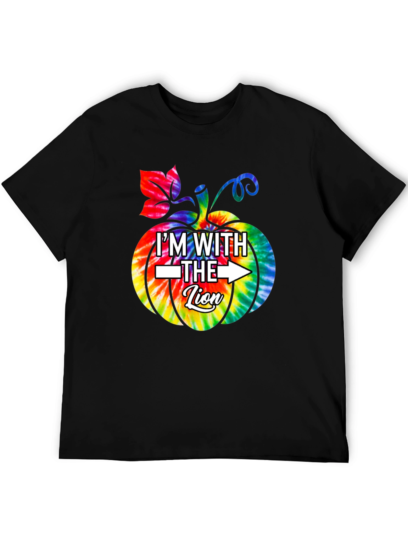 Im With the Lion Tie Dye Pumpkin Halloween T-Shirt