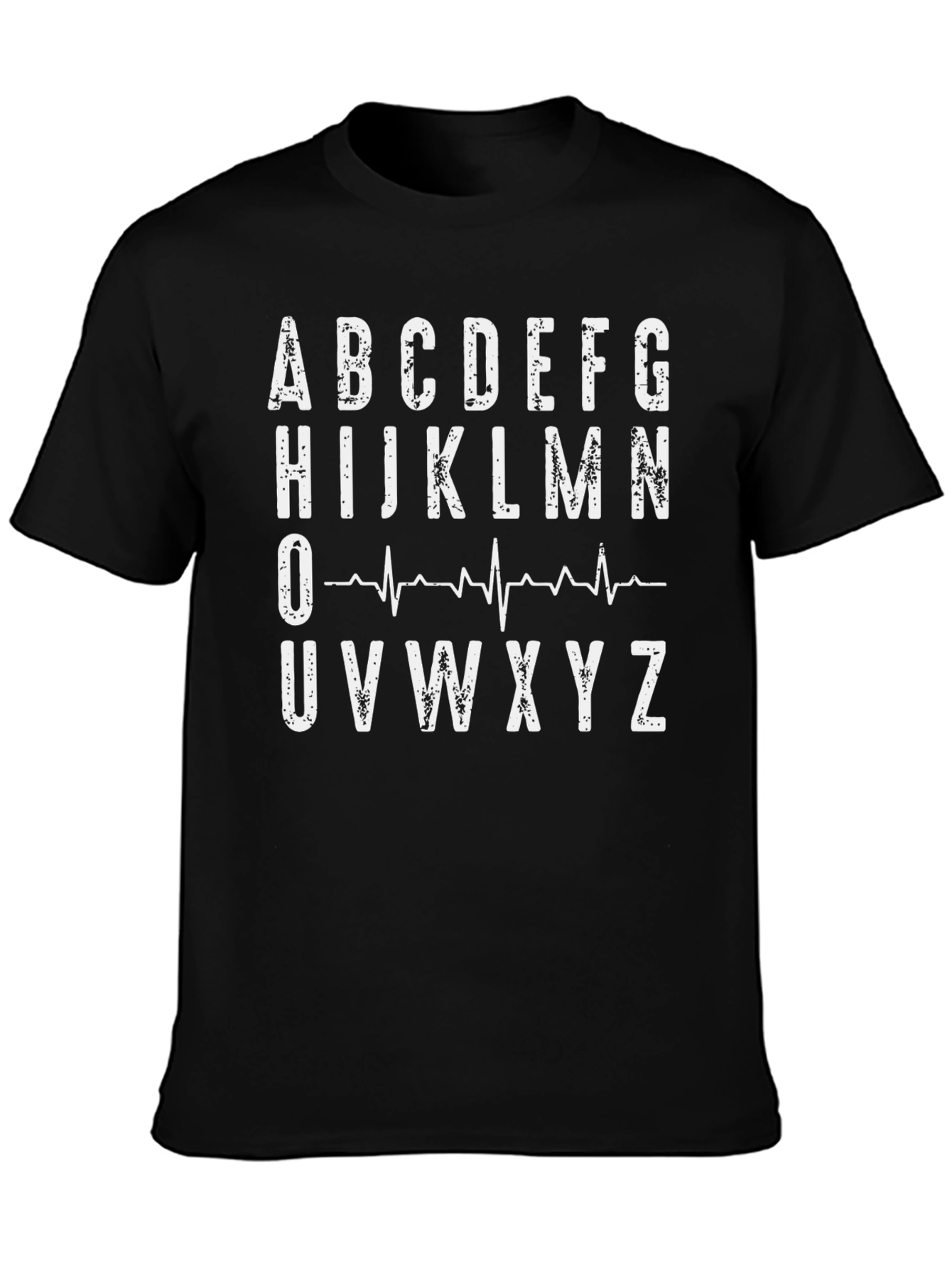 Alphabet Heartbeat Graphic Tee - Mens Black T-Shirt