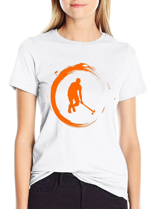 Hockey Player Graphic T-Shirt - Black