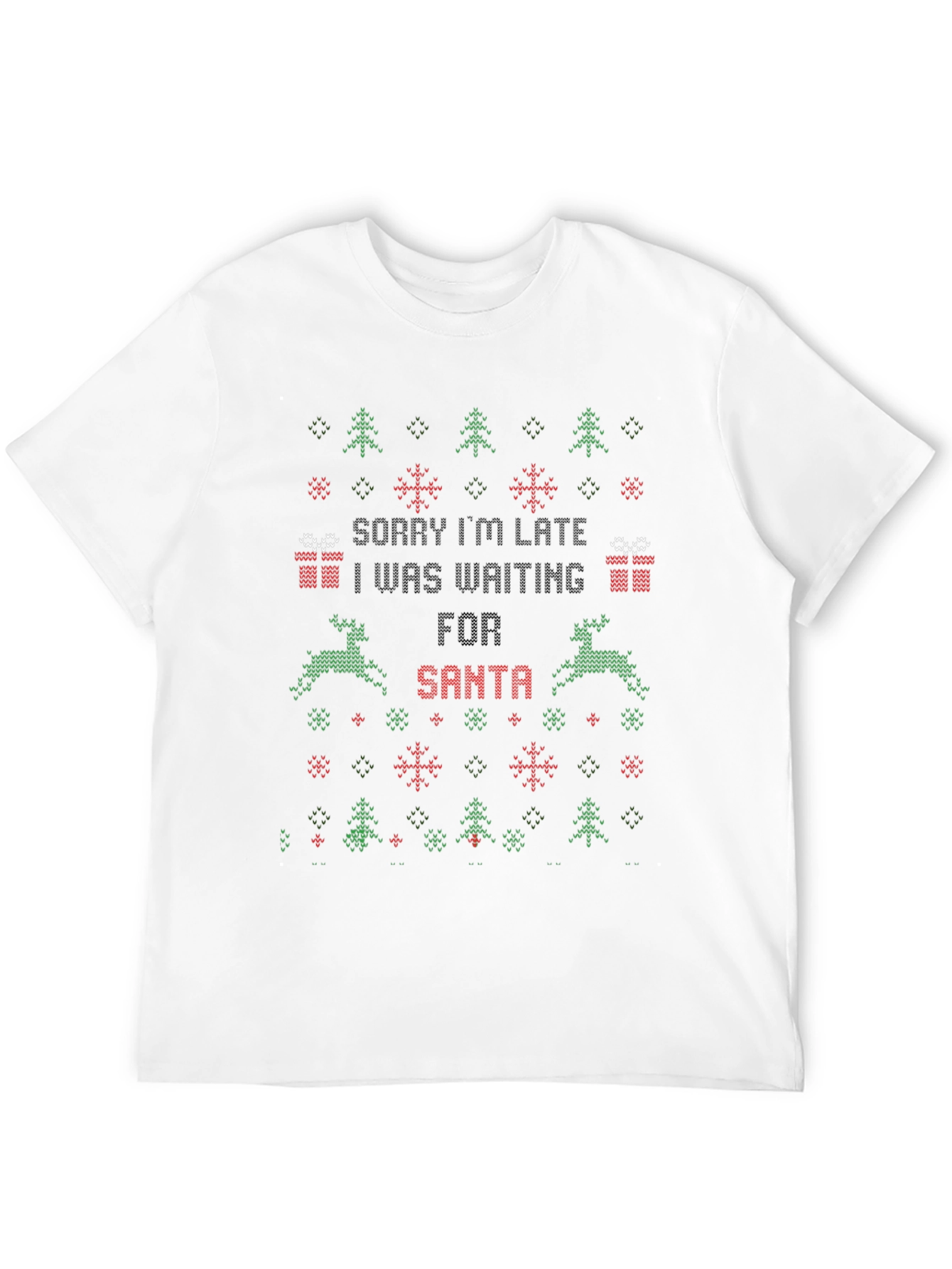 Funny Waiting for Santa Christmas Ugly Sweater T-Shirt