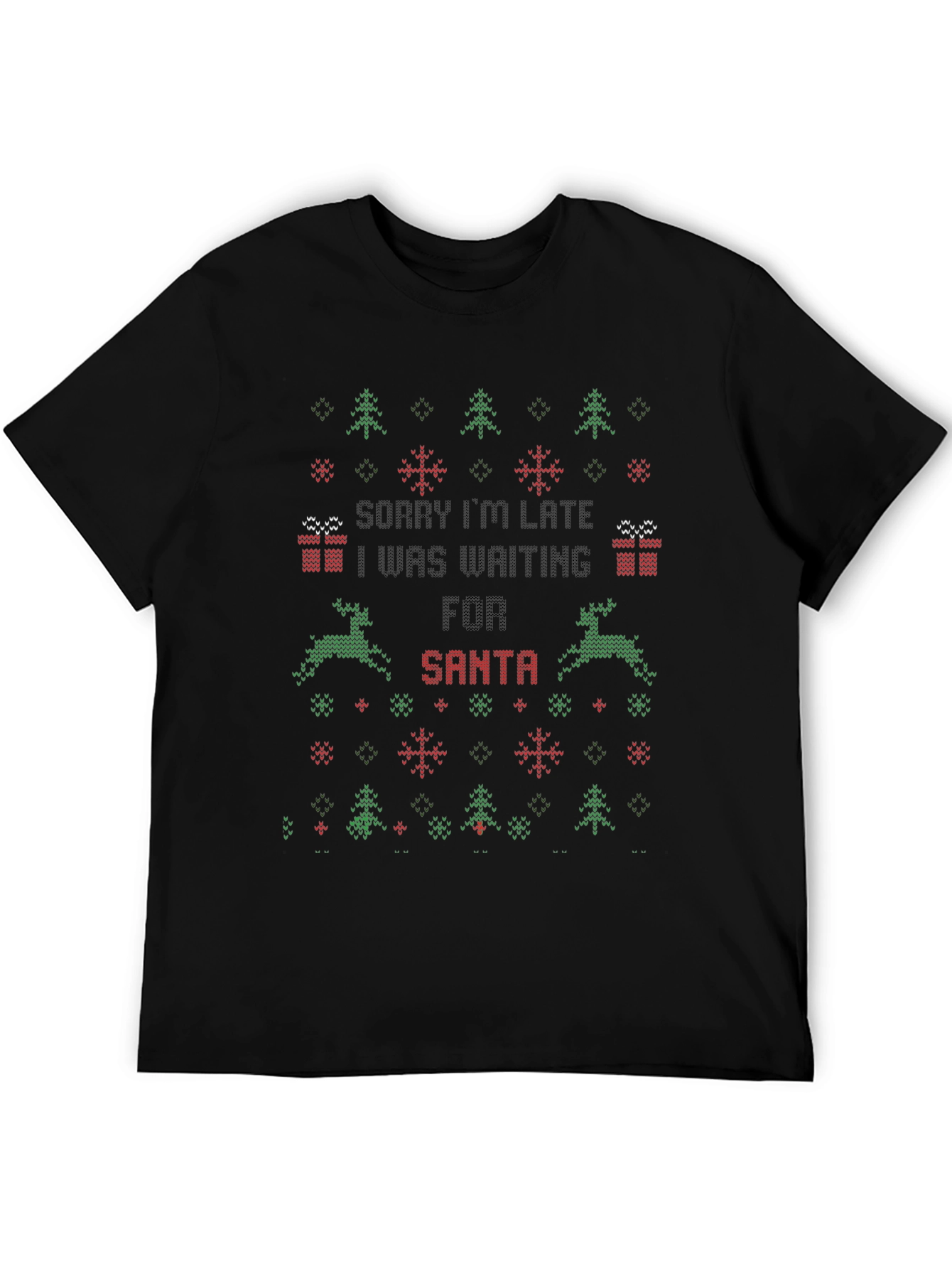 Funny Waiting for Santa Christmas Ugly Sweater T-Shirt