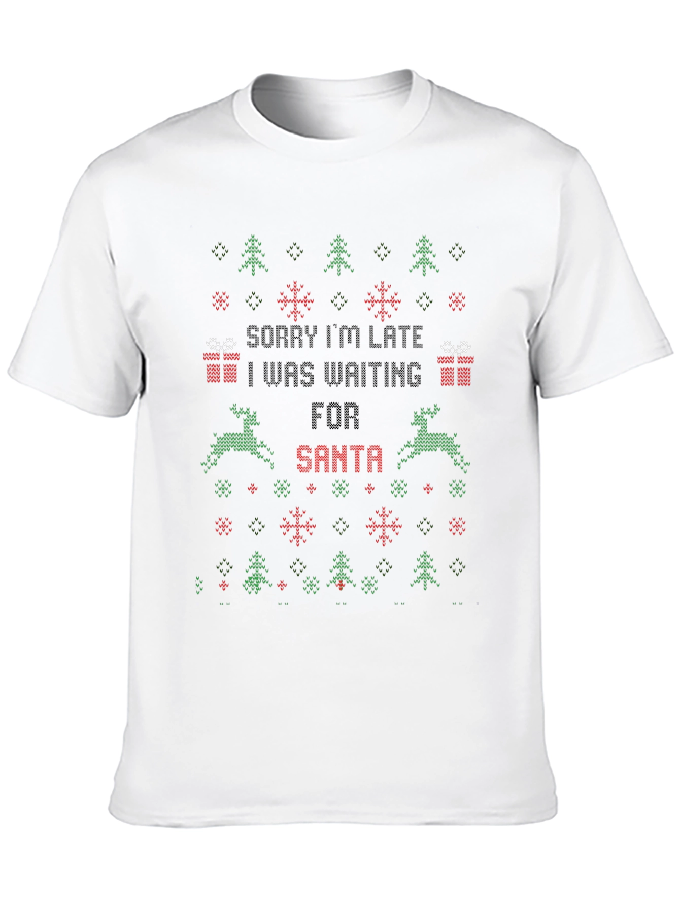 Funny Waiting for Santa Christmas Ugly Sweater T-Shirt