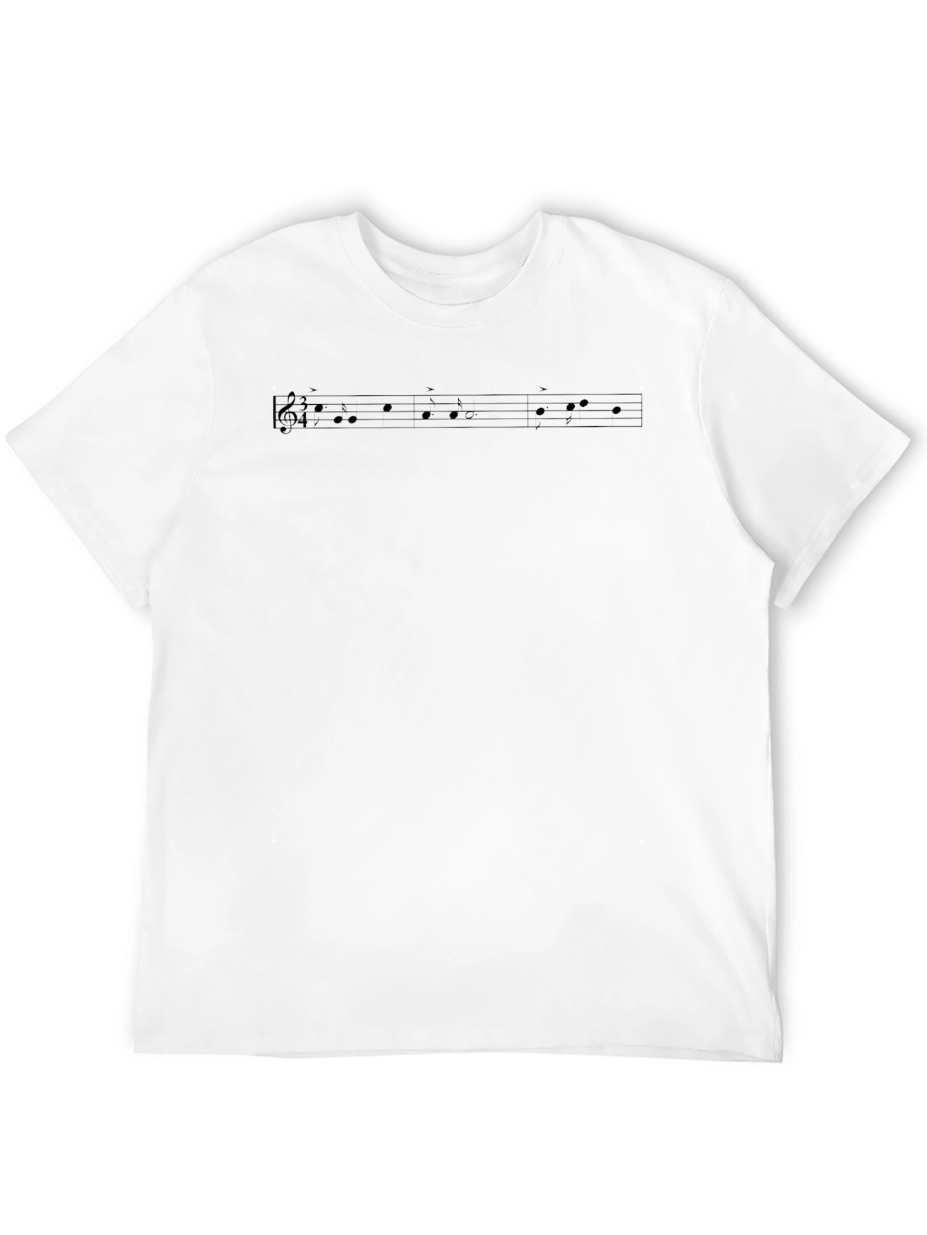 Music Note Graphic T-Shirt - Trendy Crew Neck Top