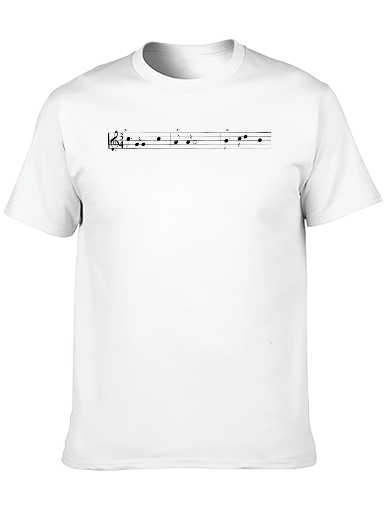 Music Note Graphic T-Shirt - Trendy Crew Neck Top