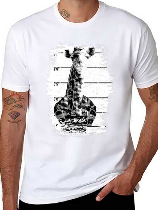 Giraffe Mugshot Graphic Tee - Black