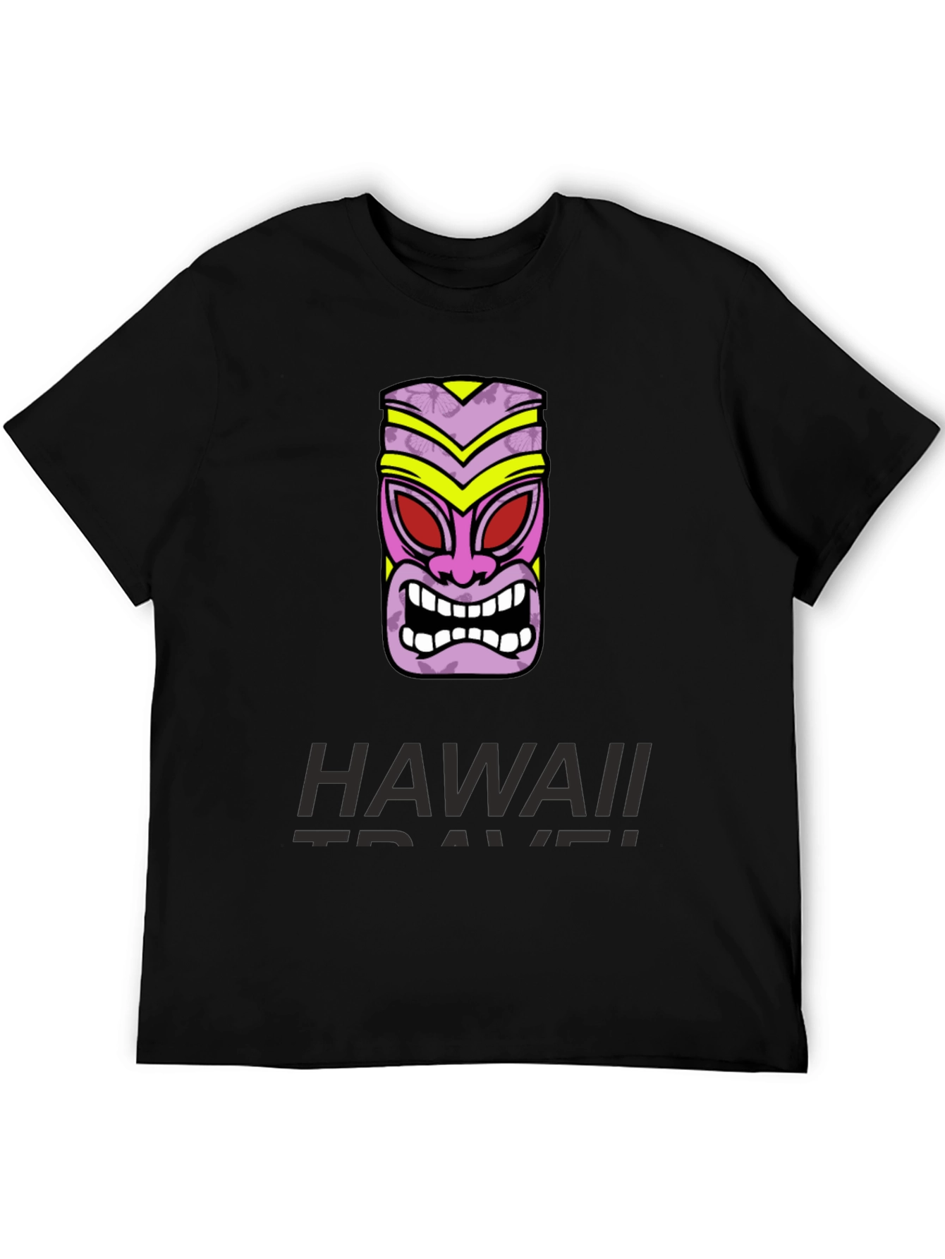 Hawaii Travel T-Shirt with Tiki Mask Graphic Tee