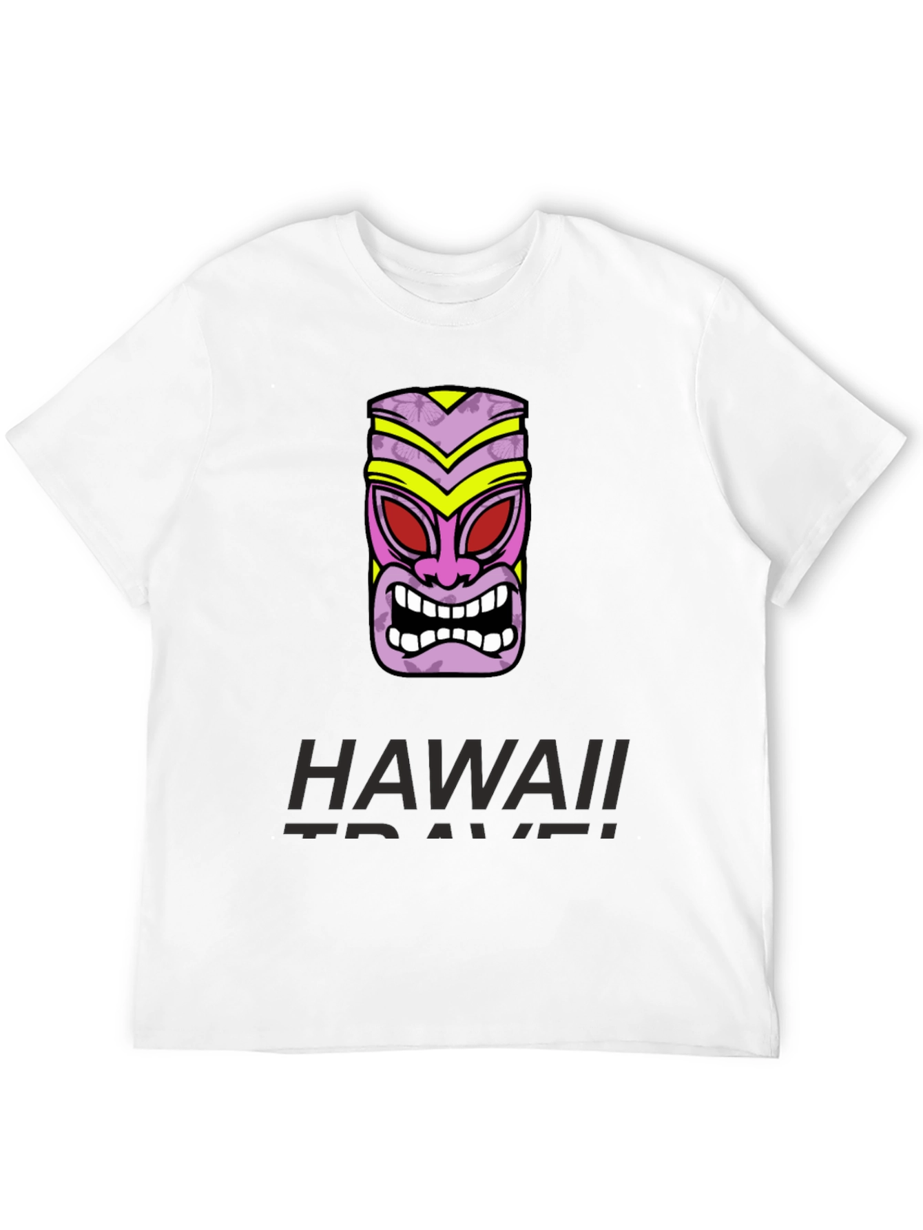 Hawaii Travel T-Shirt with Tiki Mask Graphic Tee
