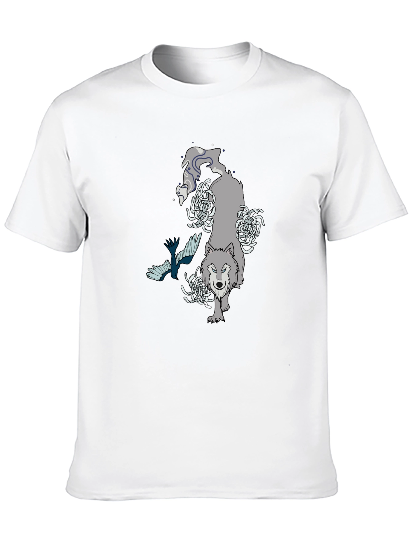Wolf & Raven Graphic Tee - Black Cotton T-Shirt