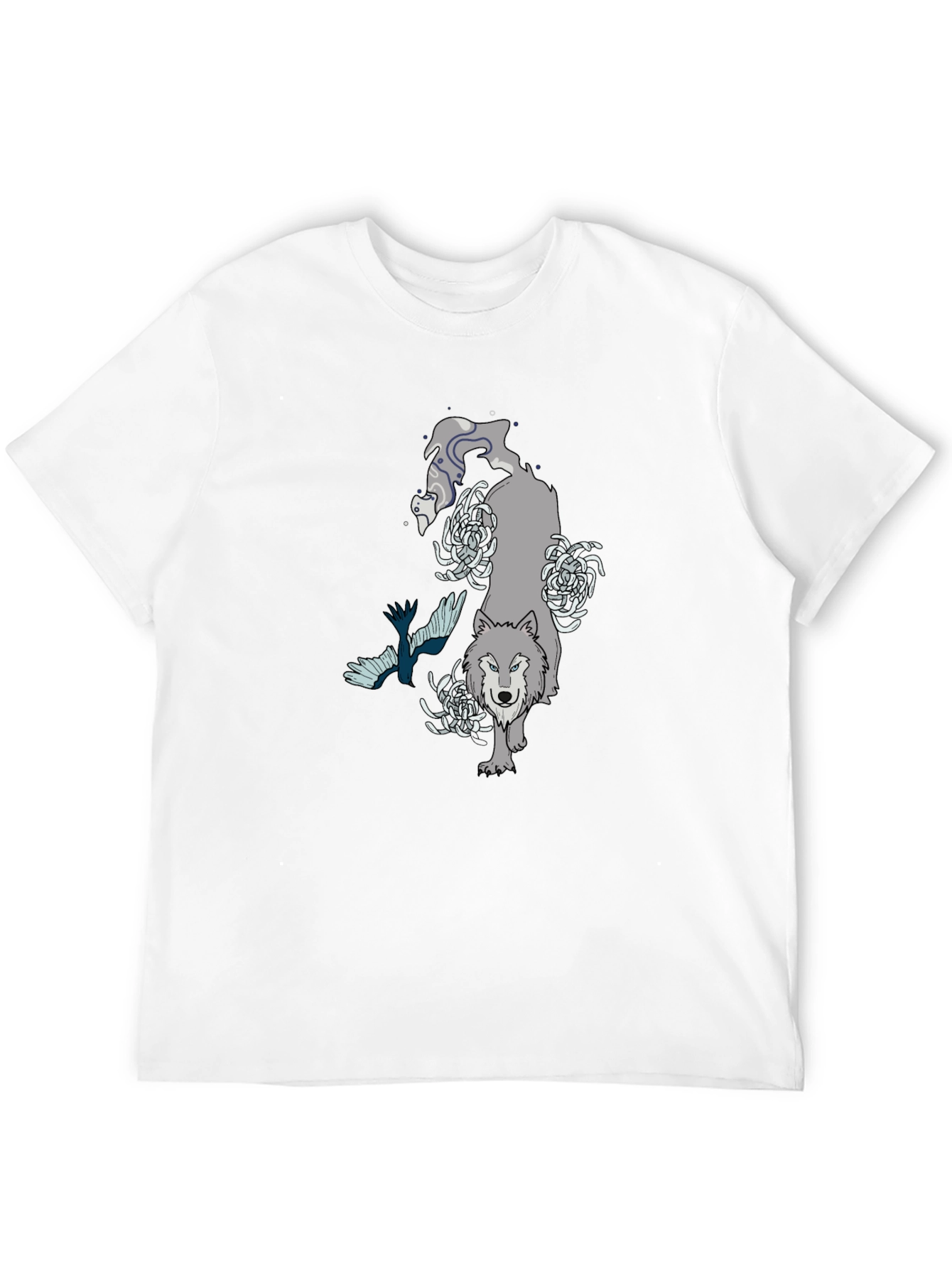 Wolf & Raven Graphic Tee - Black Cotton T-Shirt