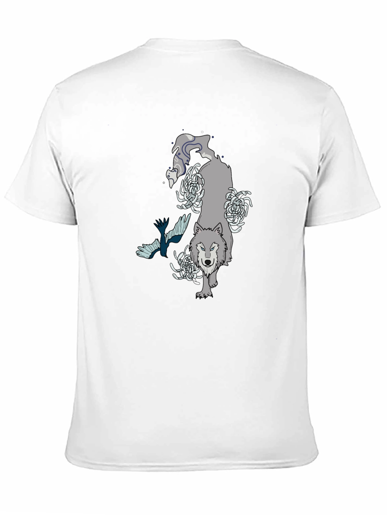 Wolf & Raven Graphic Tee - Black Cotton T-Shirt