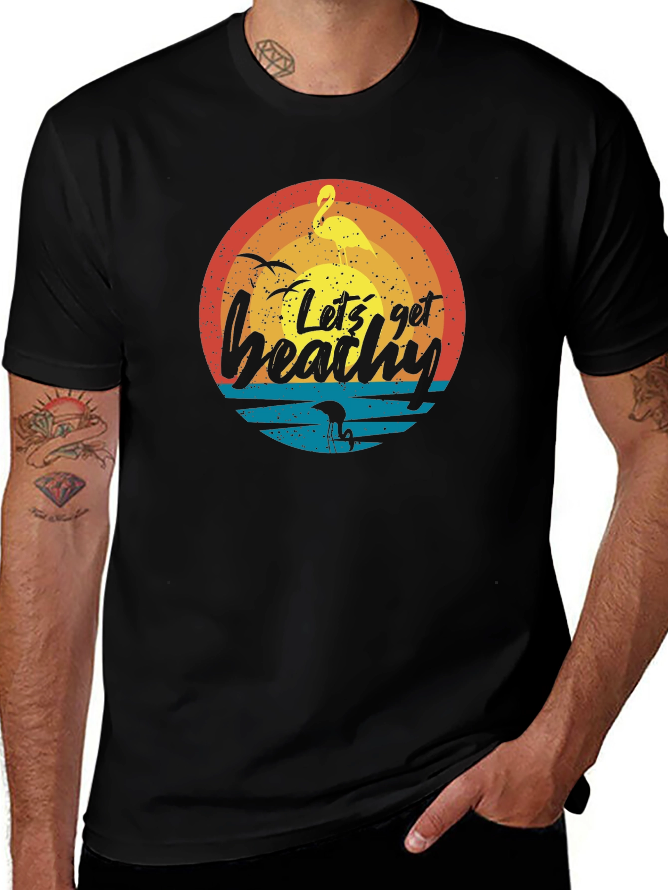 Lets Get Beachy Black T-Shirt