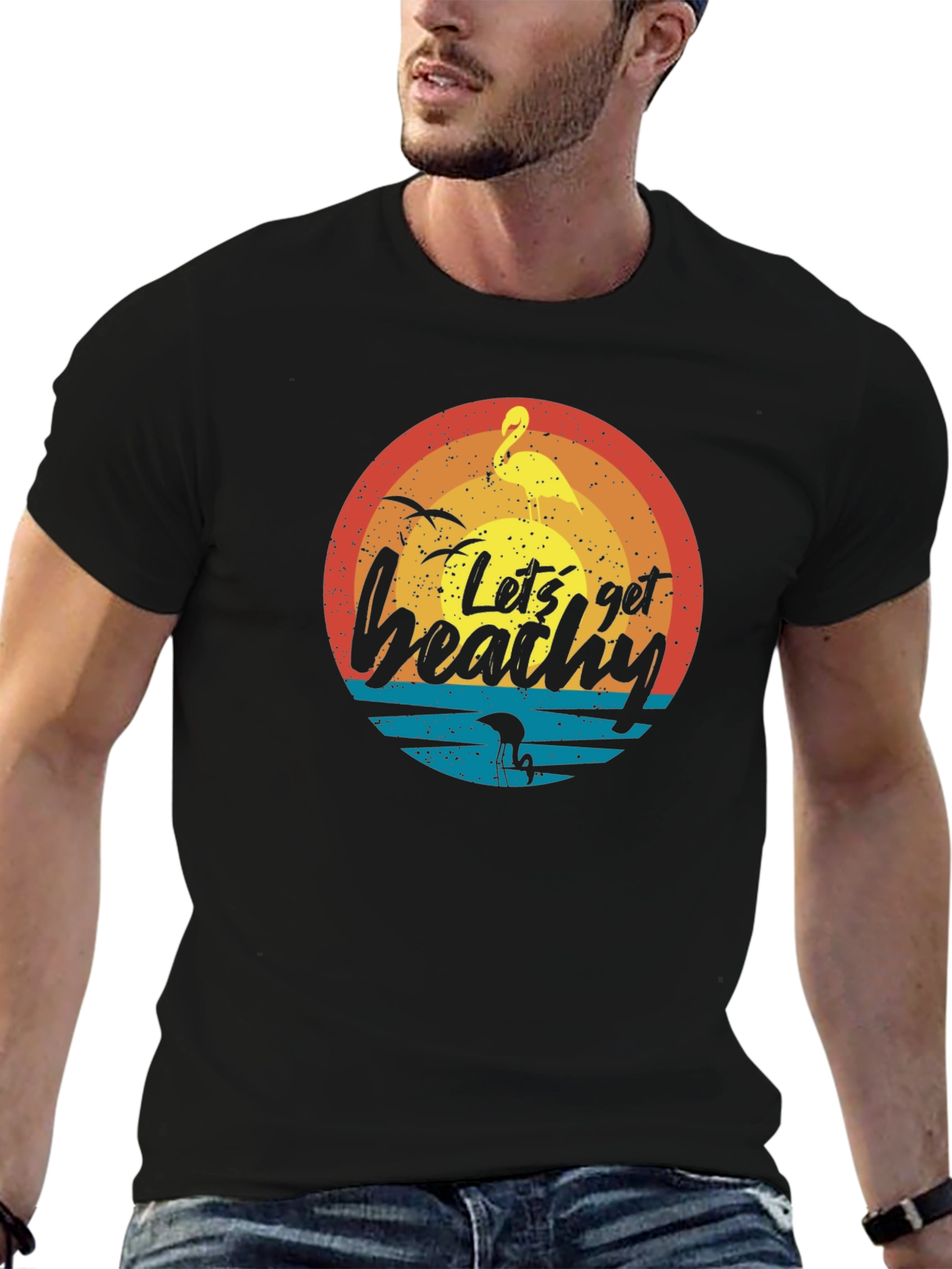 Lets Get Beachy Black T-Shirt