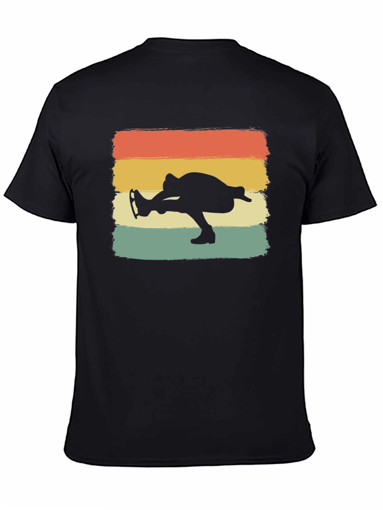 Retro Ice Skater Graphic Tee - Black