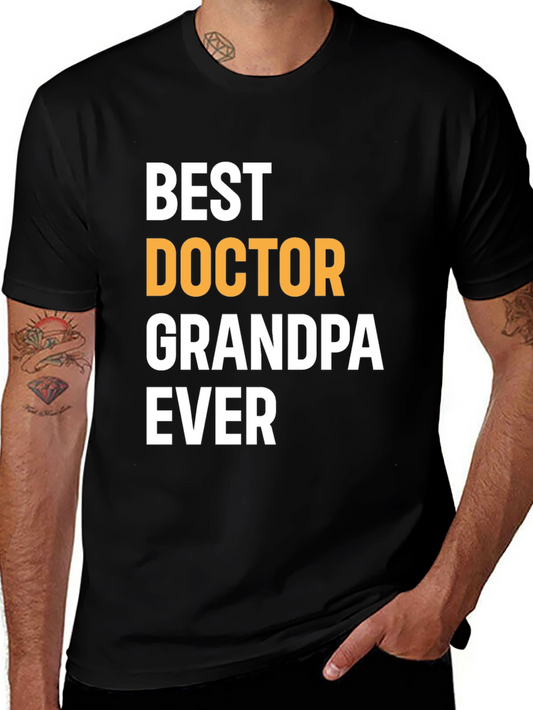 Best Doctor Grandpa Ever Black T-Shirt