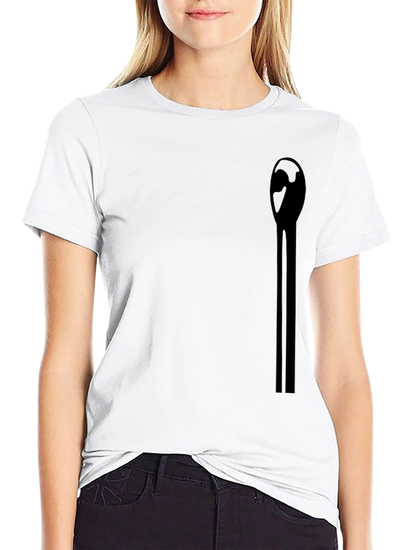Mens Black Graphic Tee - Abstract Match Design