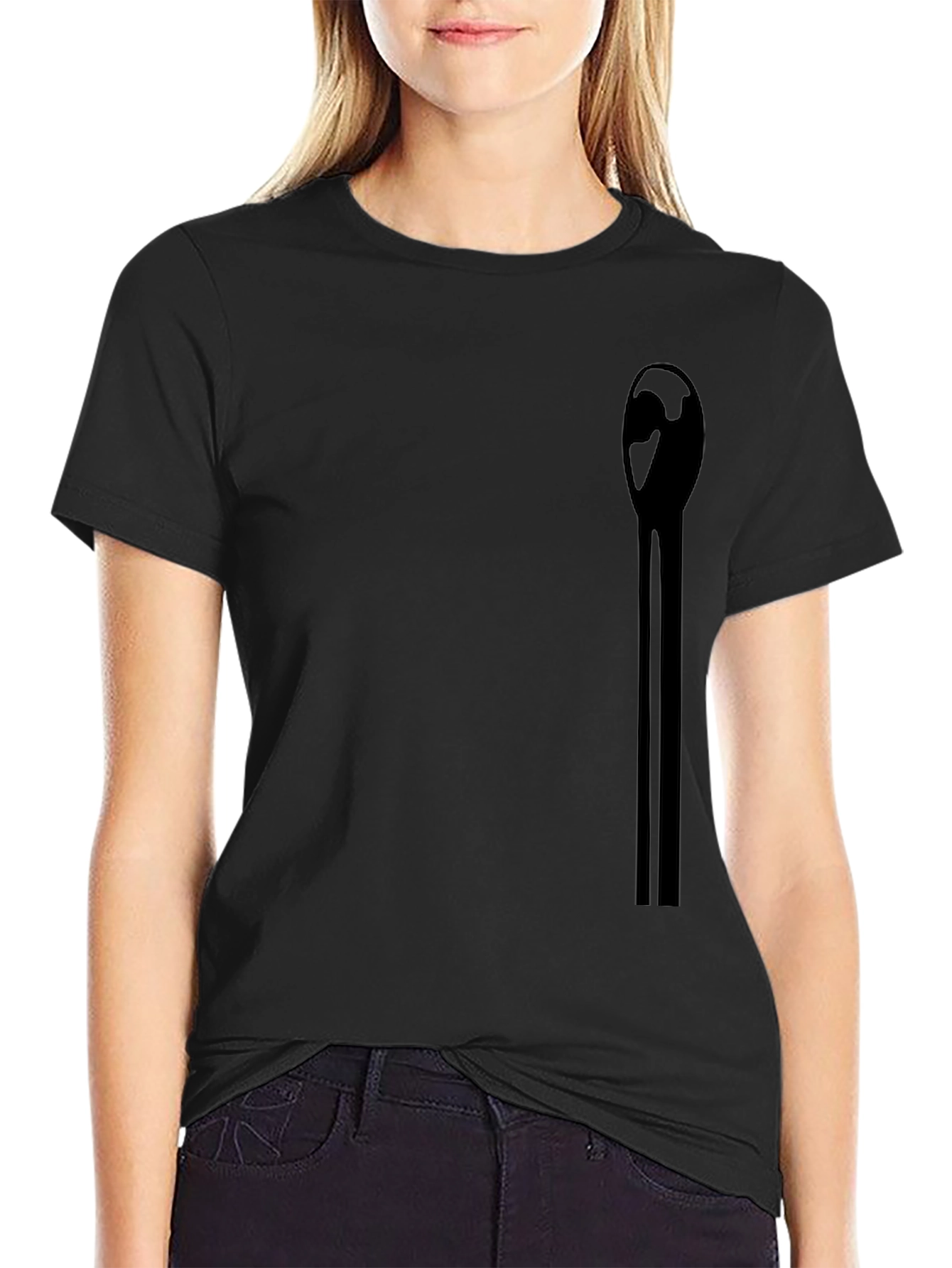 Mens Black Graphic Tee - Abstract Match Design