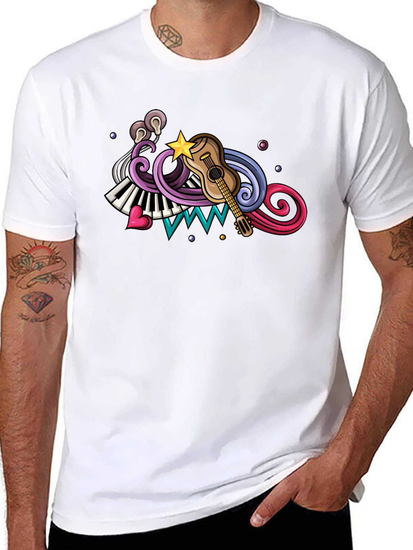 Music Inspired Graphic Tee - Black