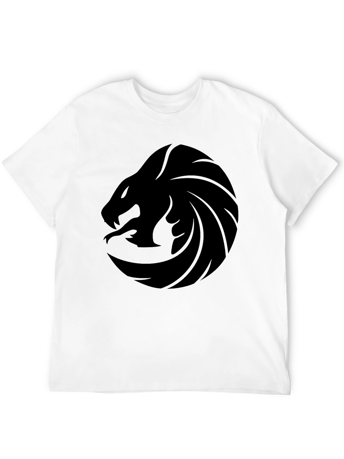 Mens Black Graphic Tee - Snake Circle Design