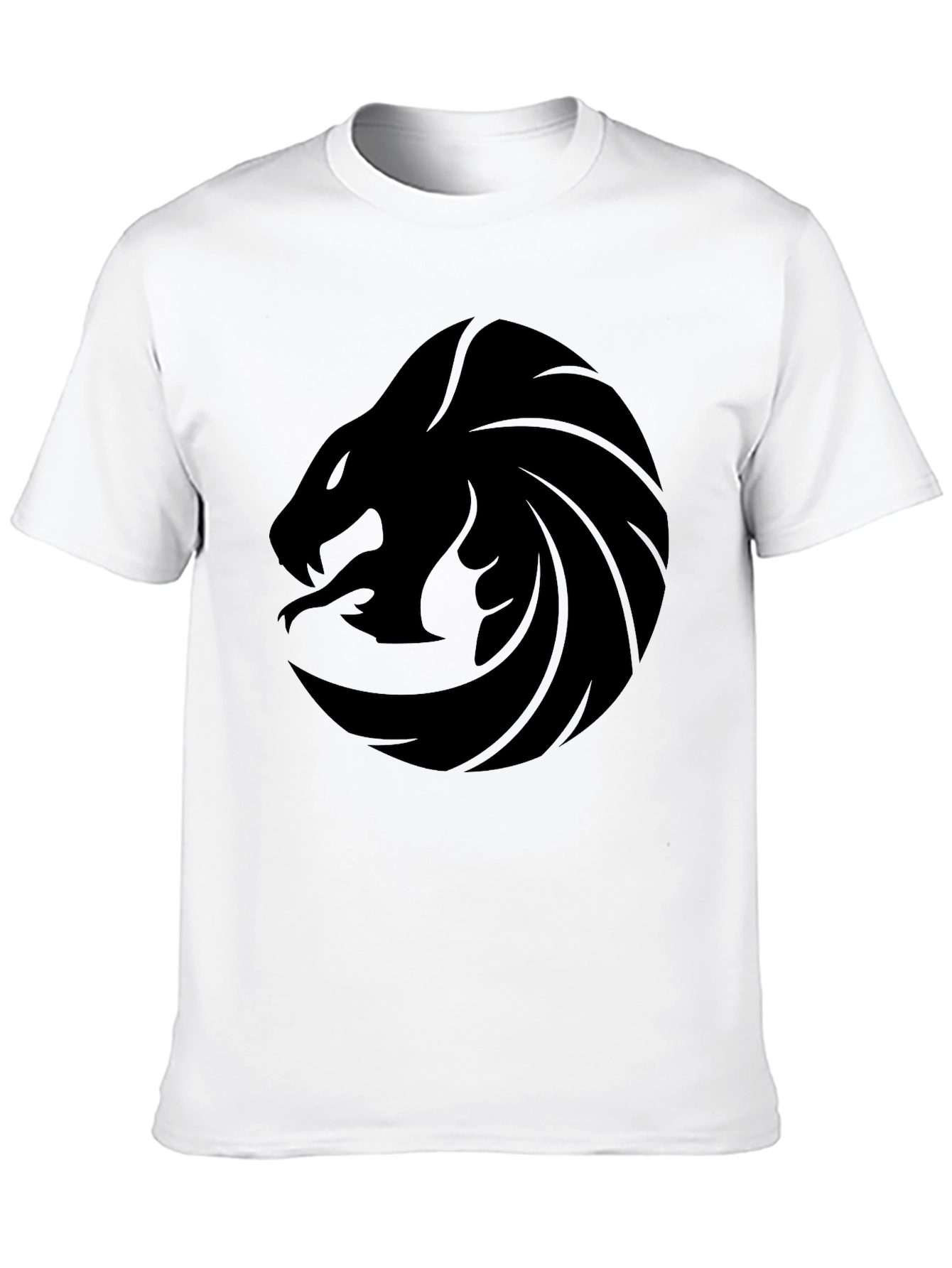 Mens Black Graphic Tee - Snake Circle Design