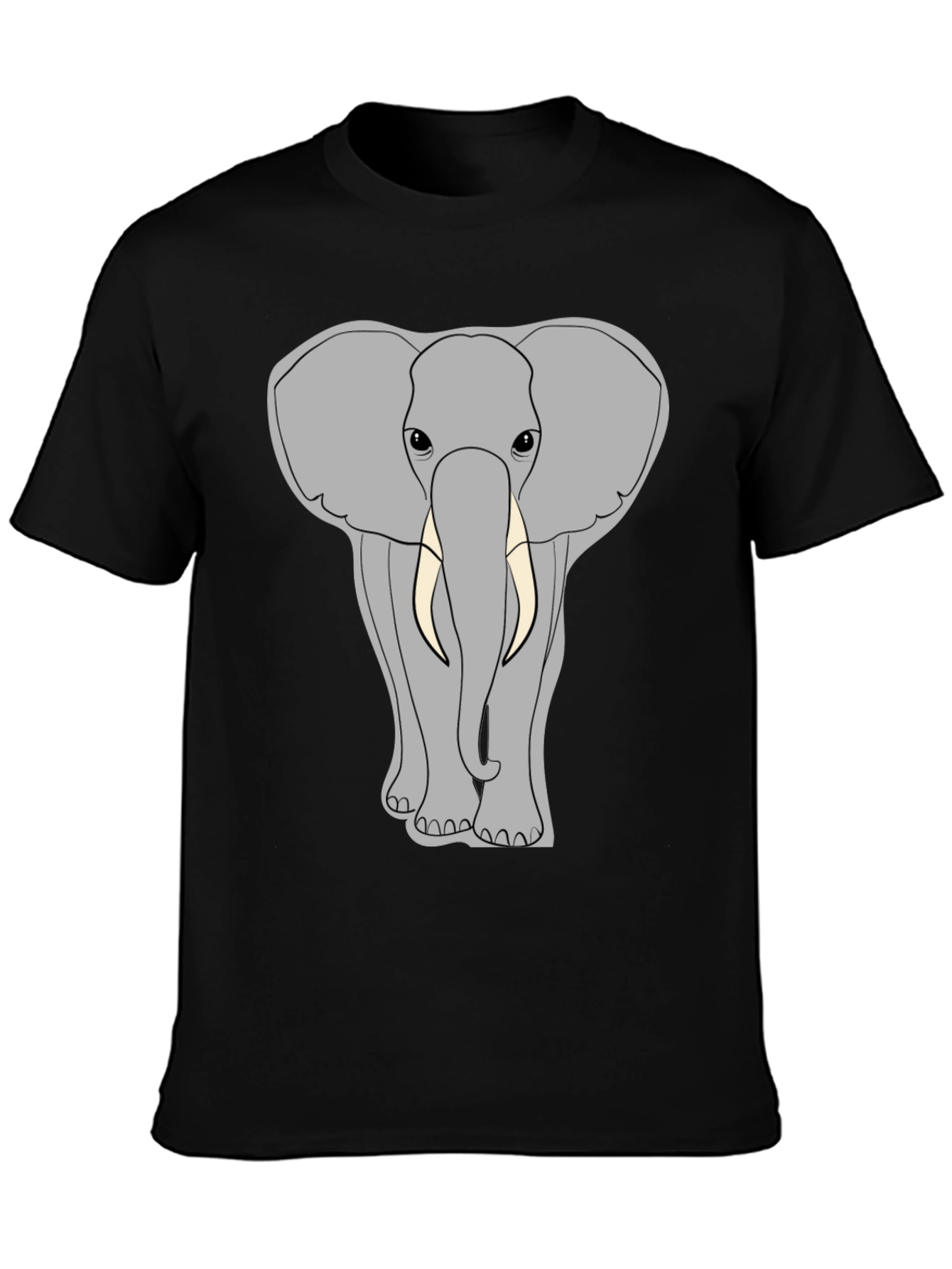Elephant Graphic Tee - Black Casual T-Shirt