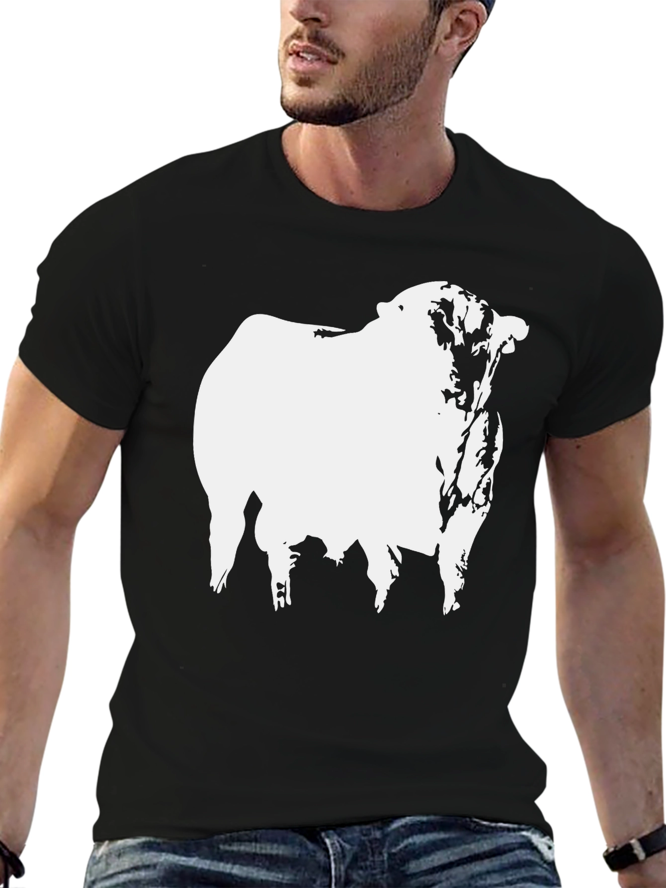 Bull Graphic T-Shirt - Black Cotton Tee