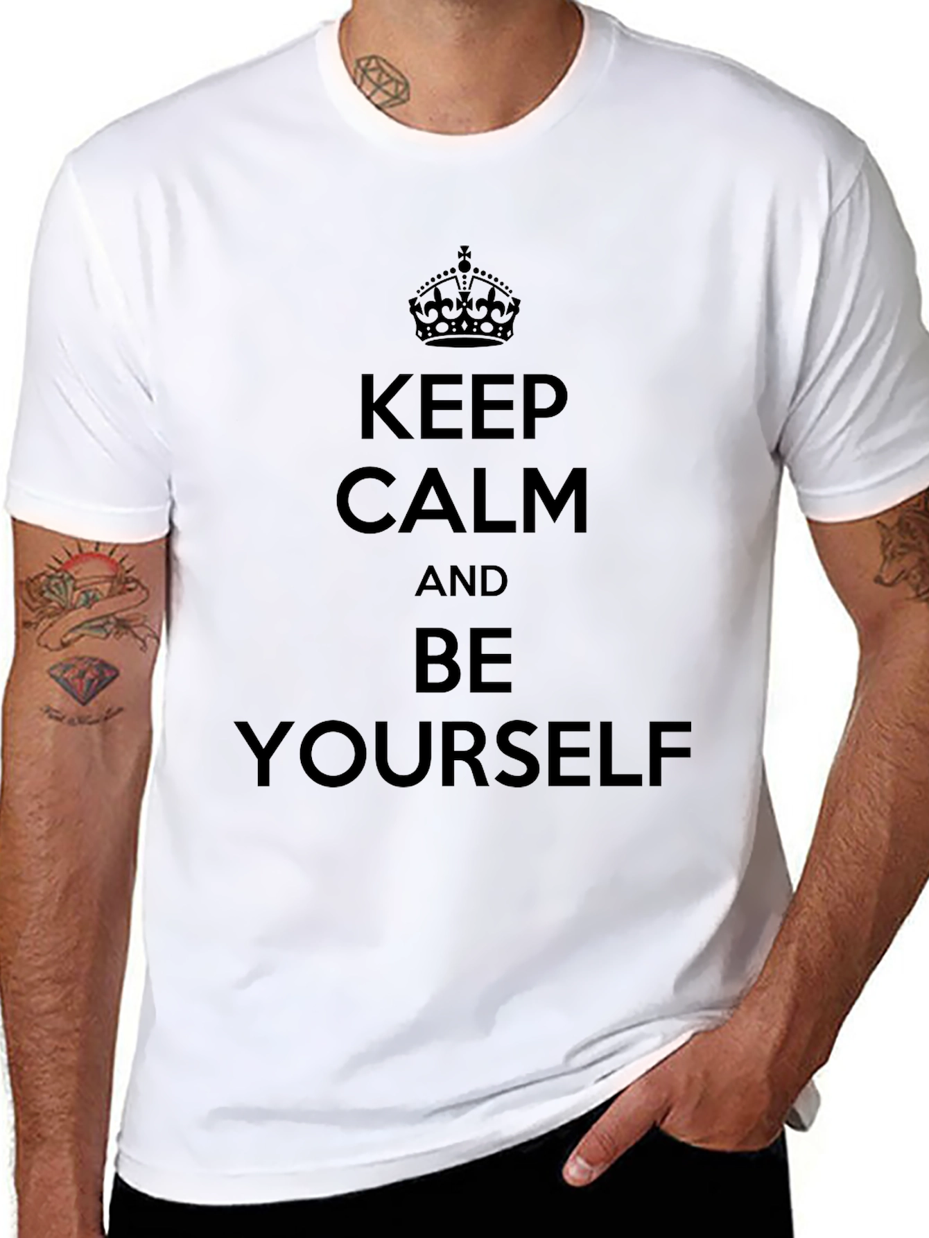Keep Calm Be Yourself Black T-Shirt