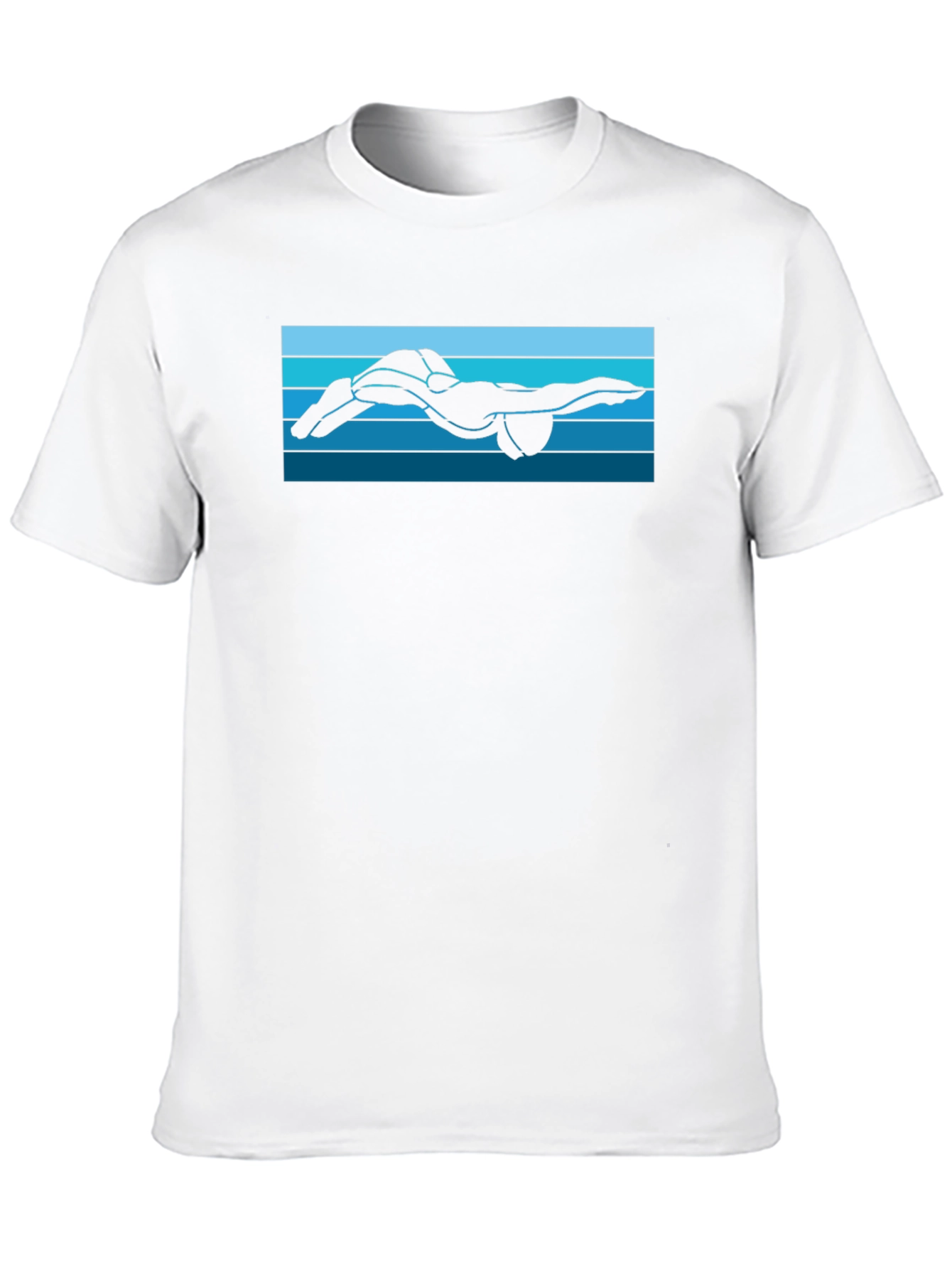 Swimmer Silhouette Graphic Tee - Black