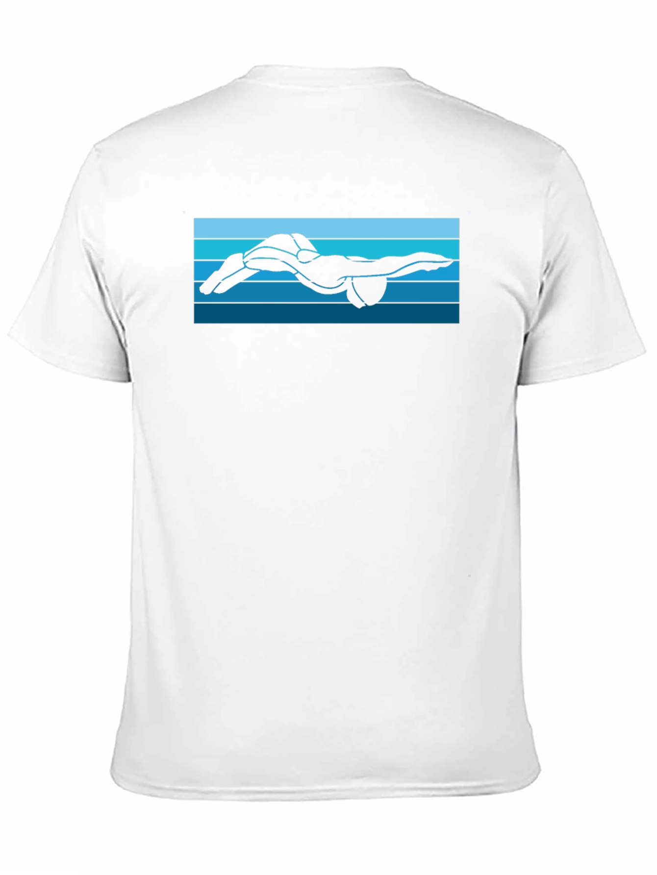 Swimmer Silhouette Graphic Tee - Black