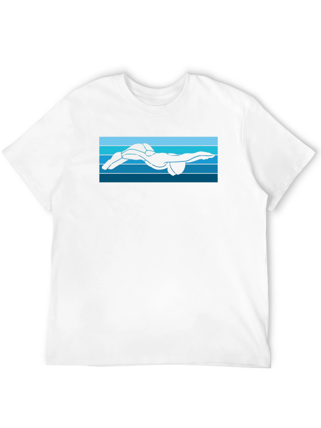 Swimmer Silhouette Graphic Tee - Black