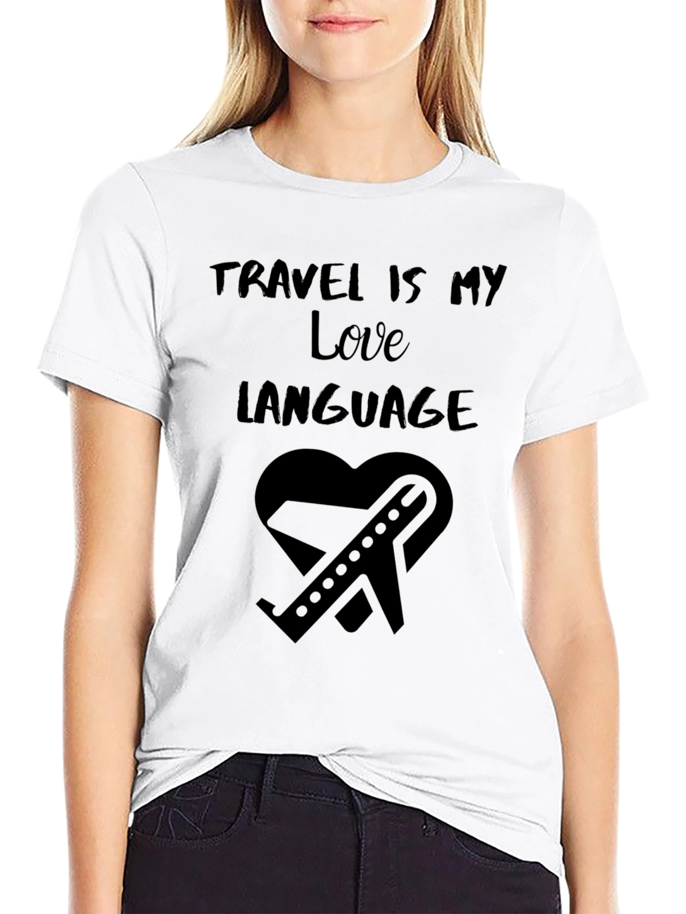 Travel is My Love Language Black T-Shirt