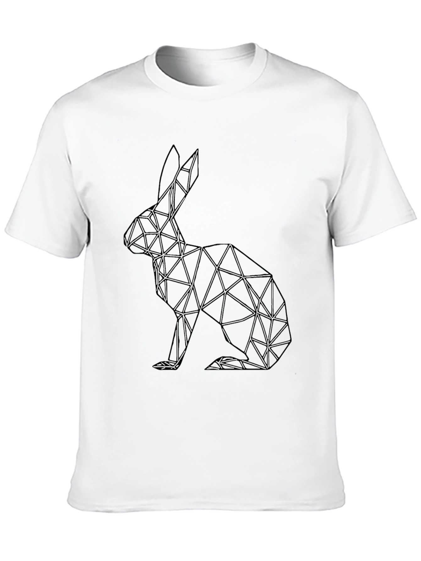 Geometric Hare Print Black T-Shirt