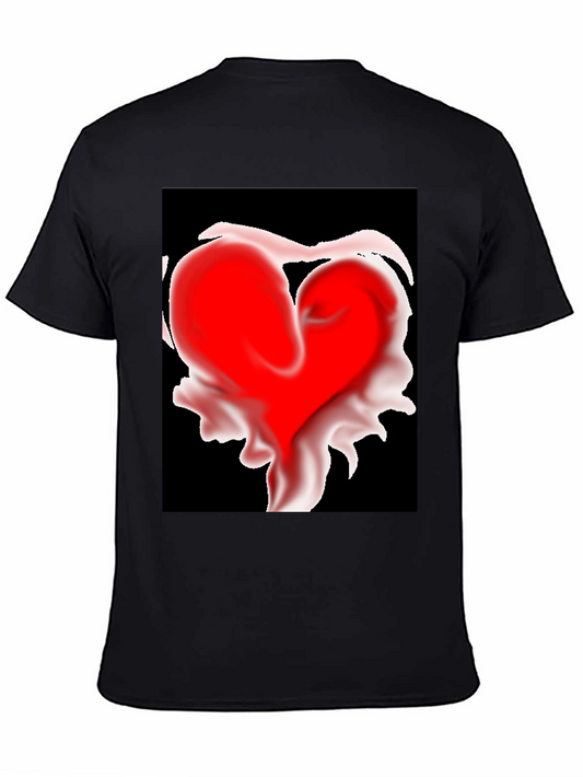 Heart Art Graphic Tee - Modern Black T-Shirt