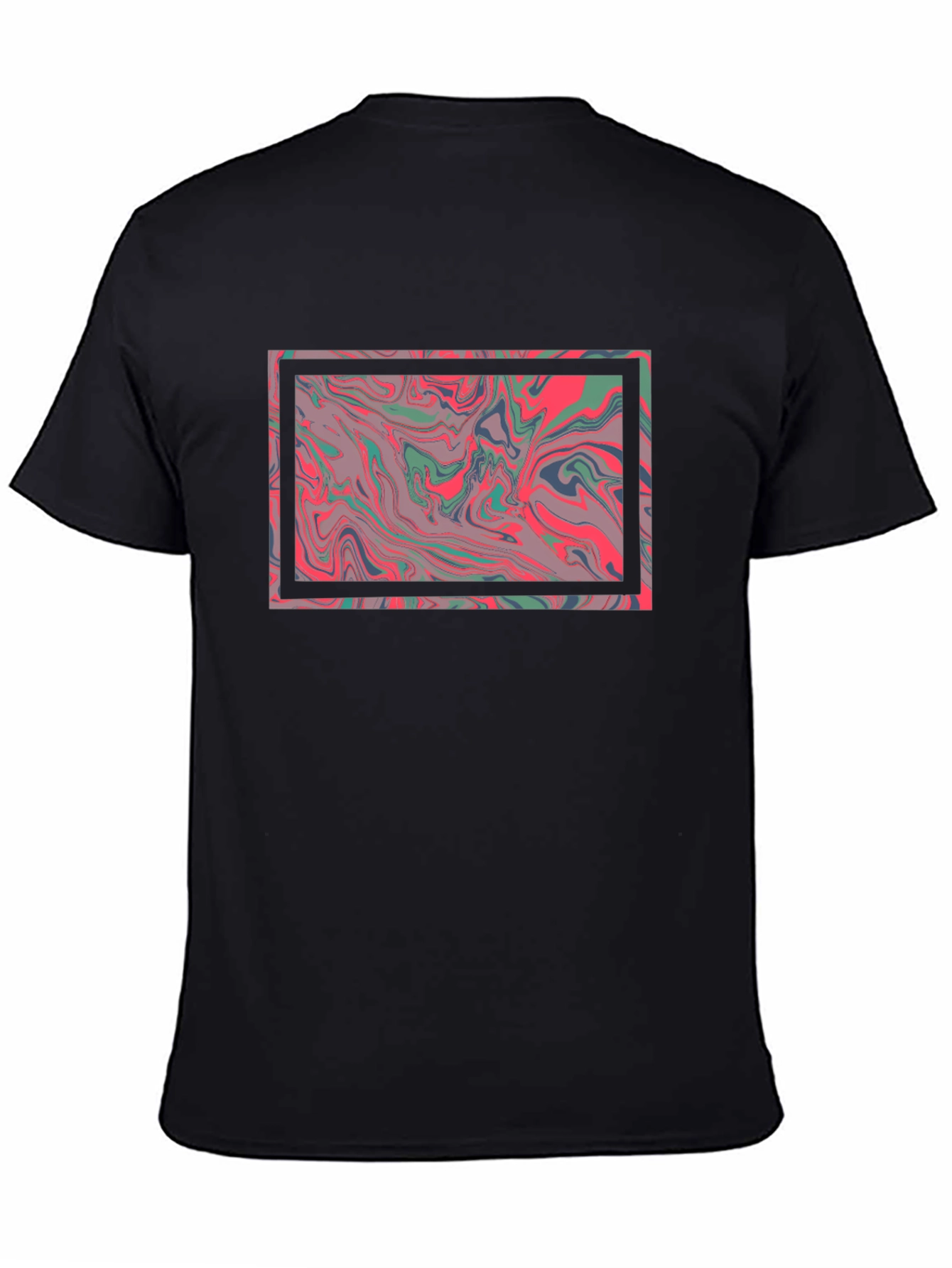 Abstract Marble Graphic Tee - Stylish Black T-Shirt