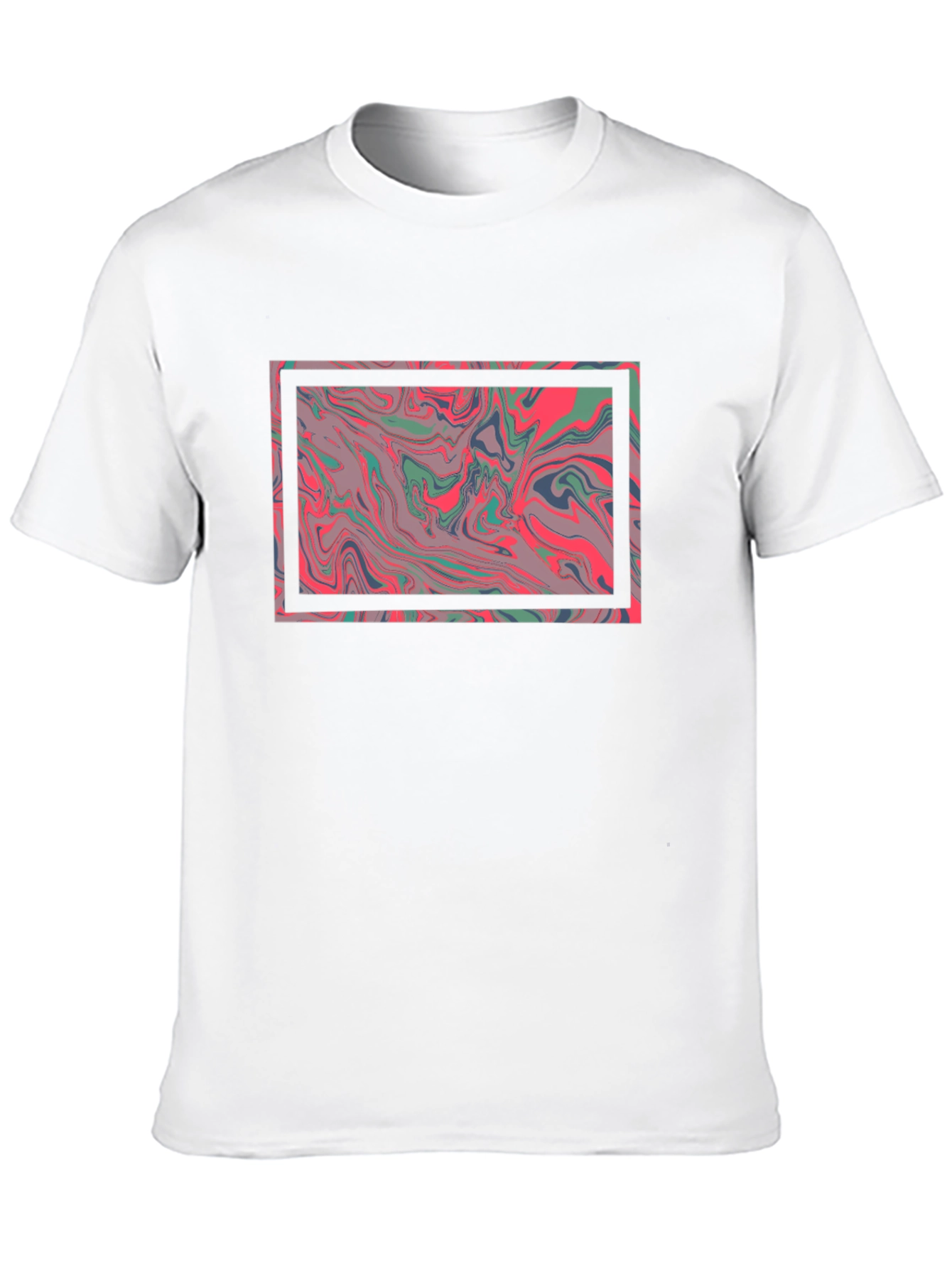 Abstract Marble Graphic Tee - Stylish Black T-Shirt