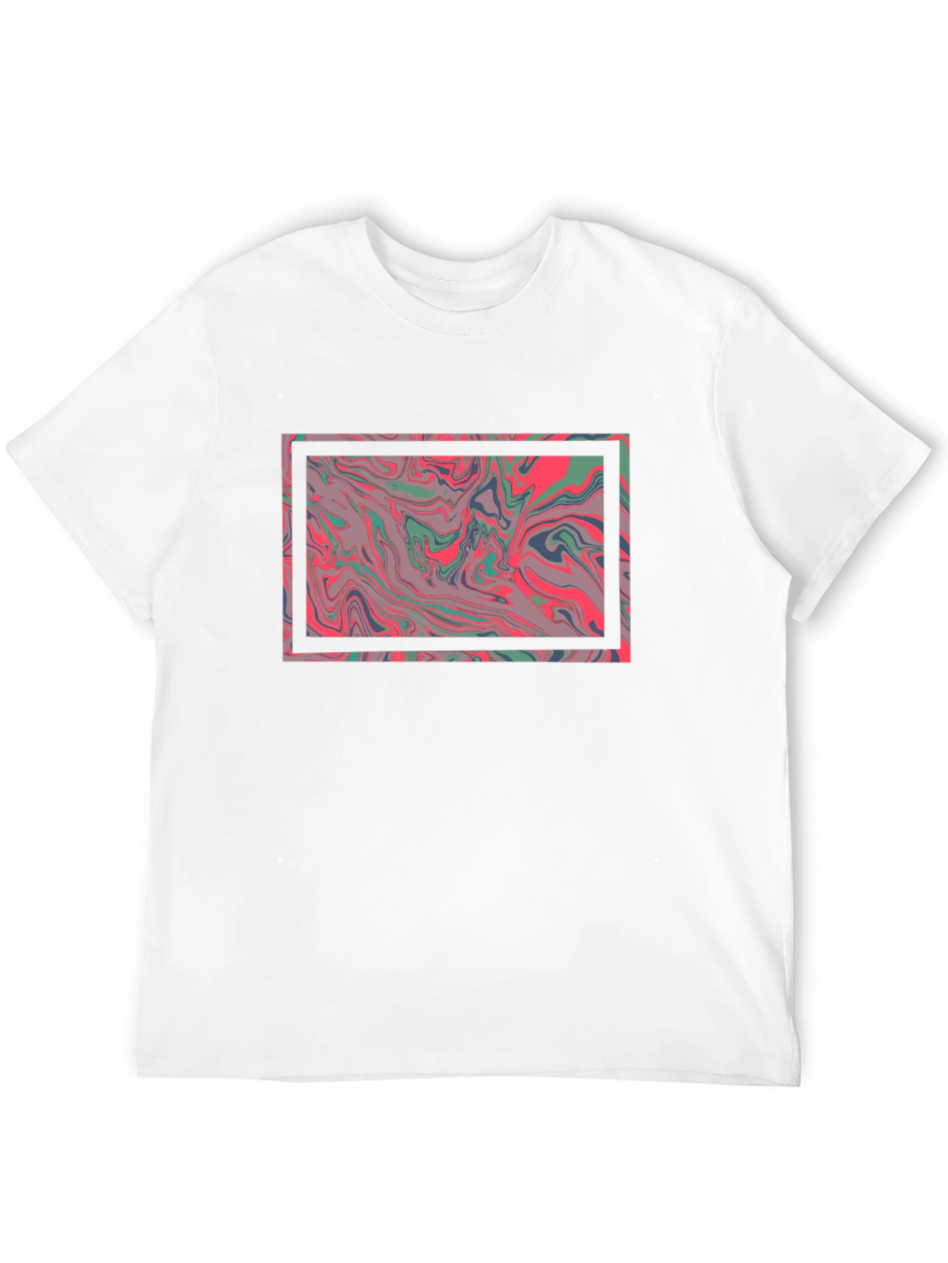 Abstract Marble Graphic Tee - Stylish Black T-Shirt
