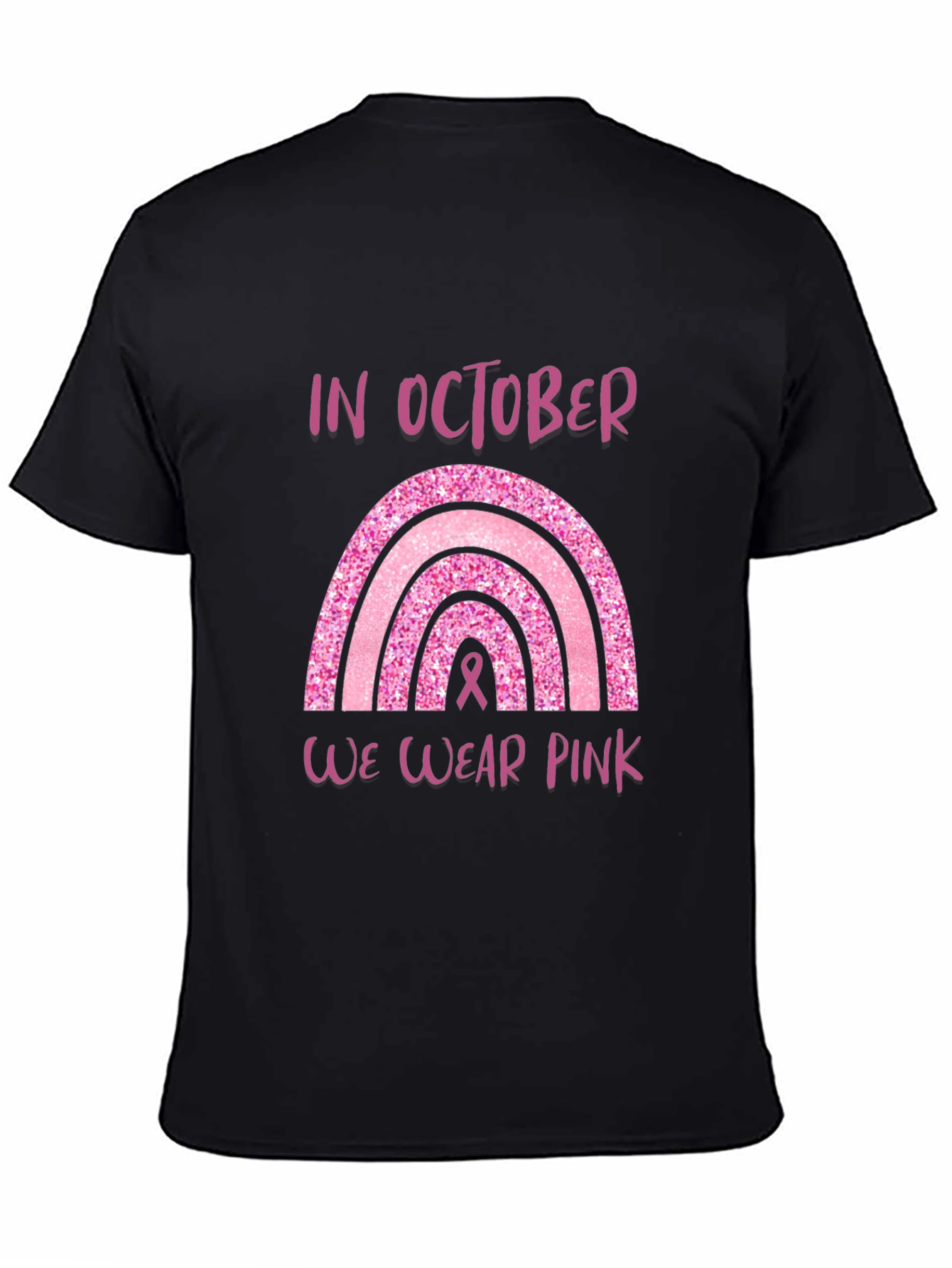 Pink October Breast Cancer Awareness Rainbow T-Shirt