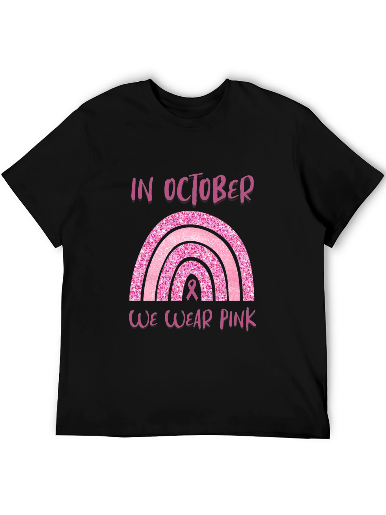 Pink October Breast Cancer Awareness Rainbow T-Shirt