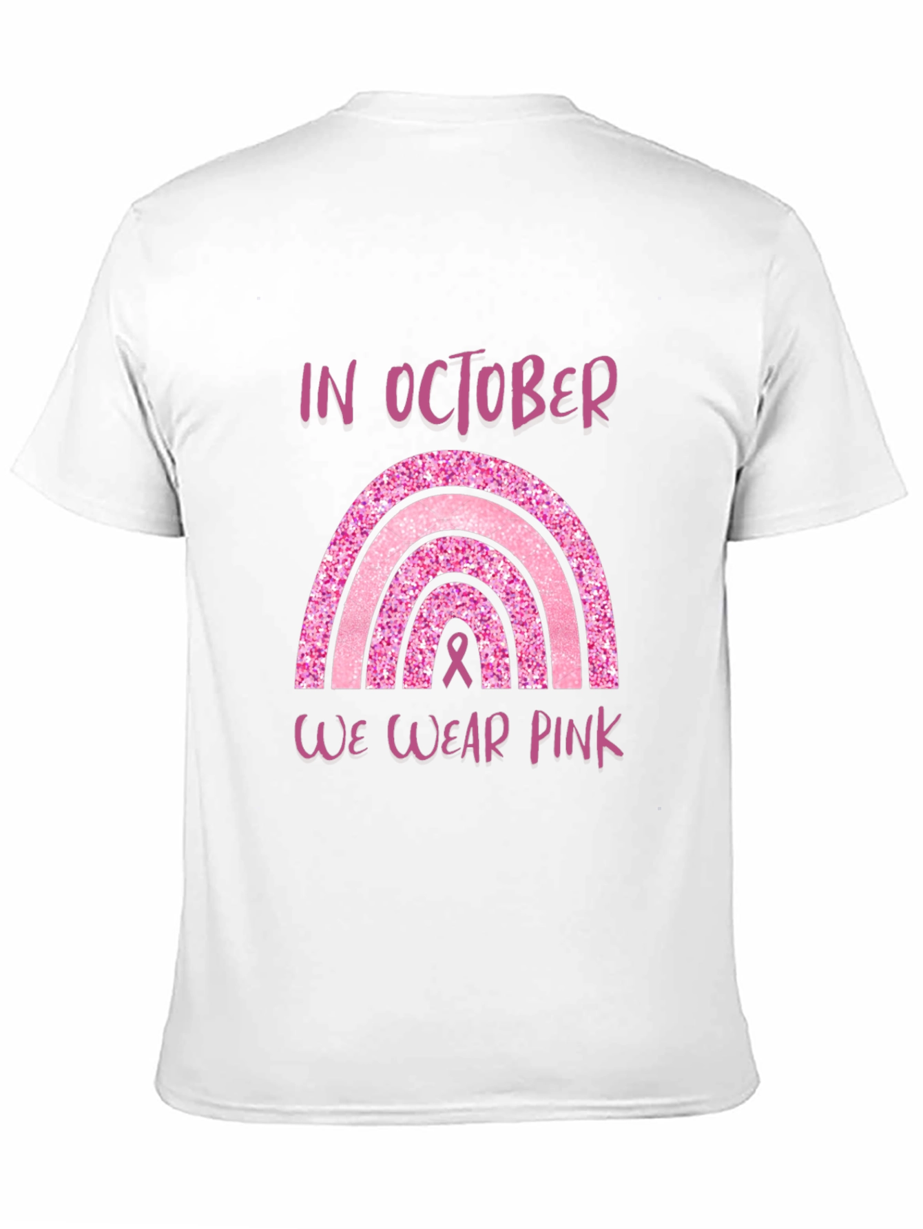 Pink October Breast Cancer Awareness Rainbow T-Shirt