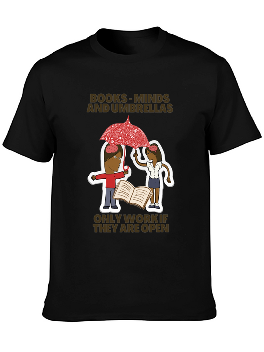 Books Minds and Umbrellas Graphic T-Shirt