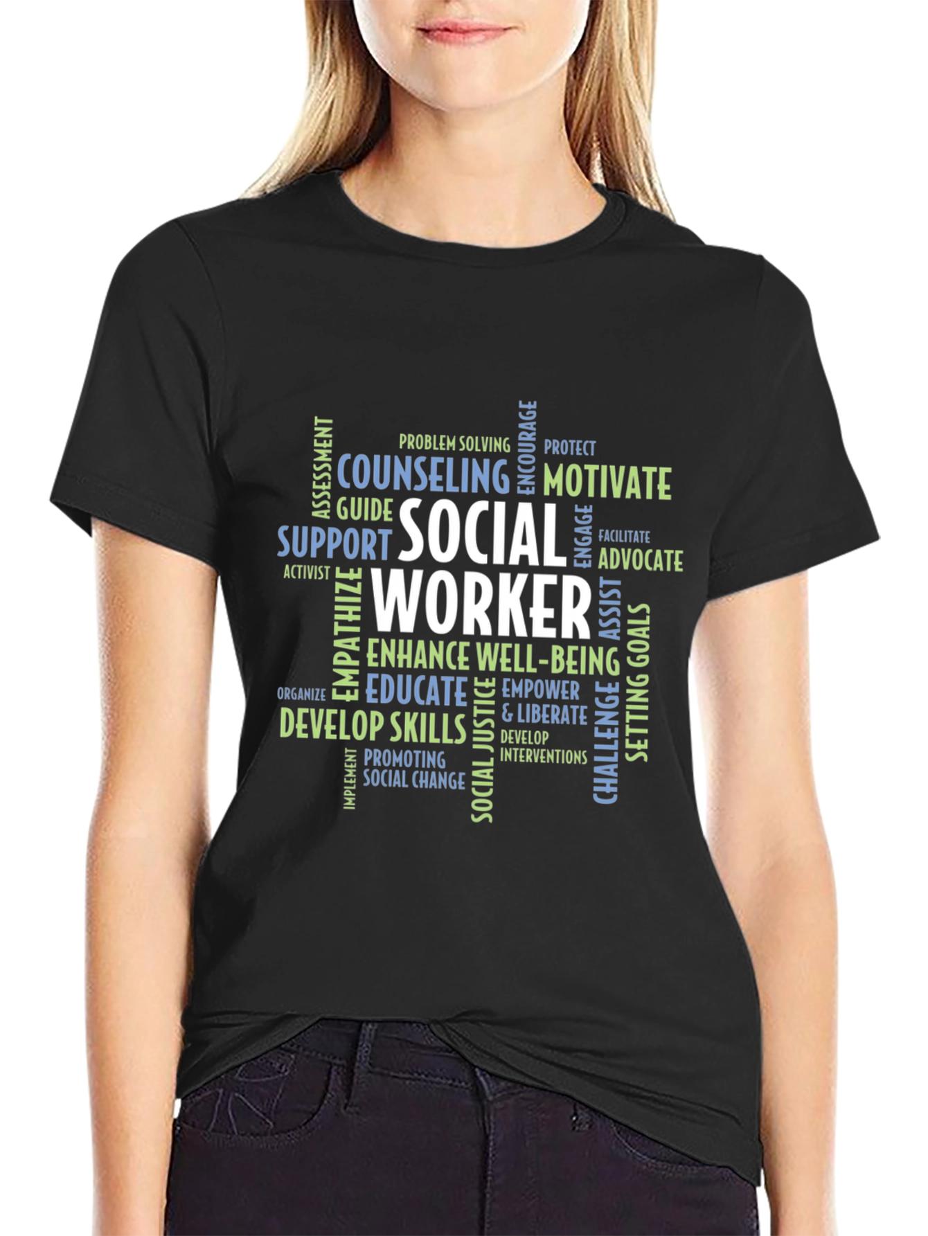 Social Worker Word Cloud Graphic Tee
