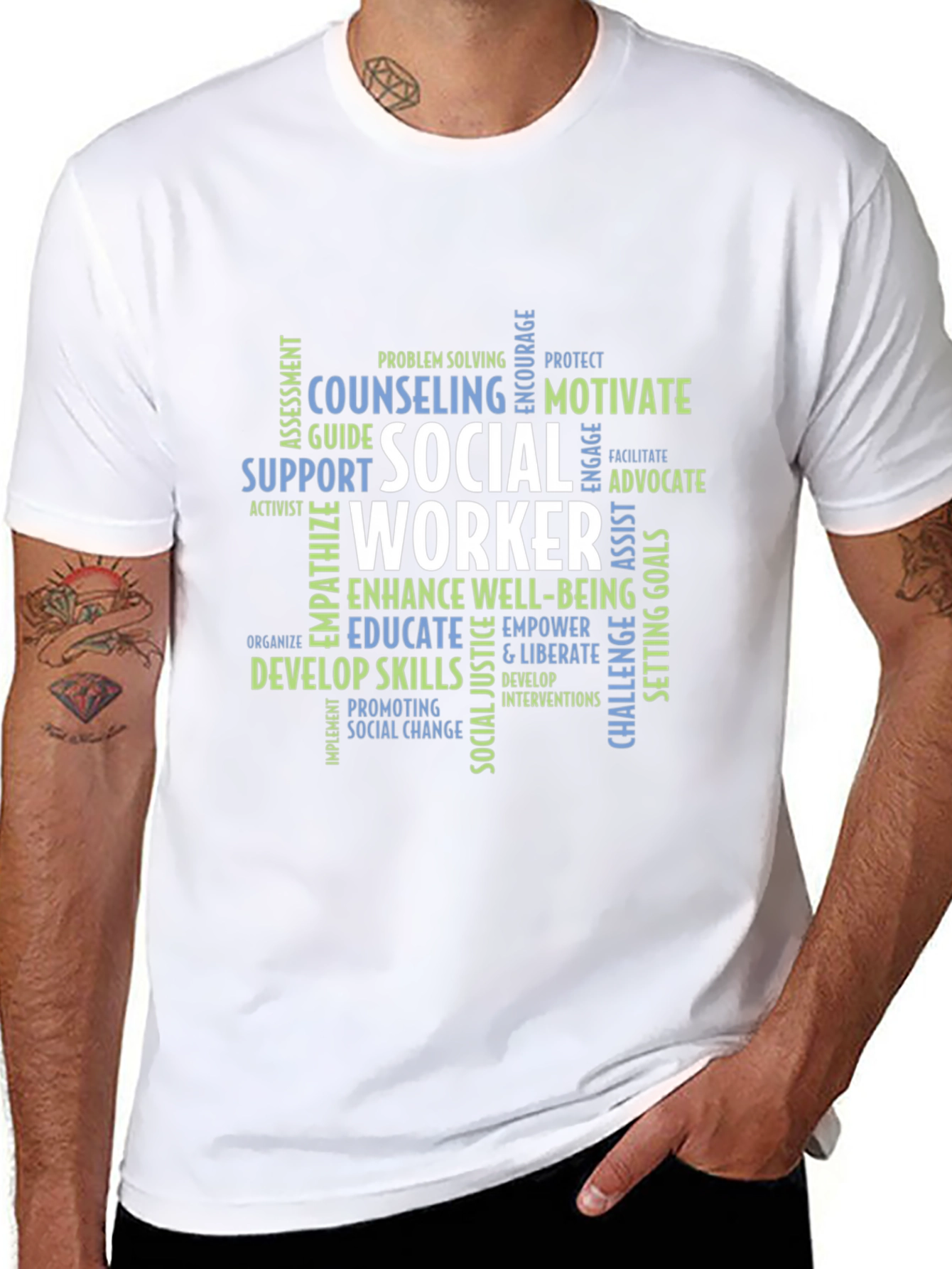 Social Worker Word Cloud Graphic Tee