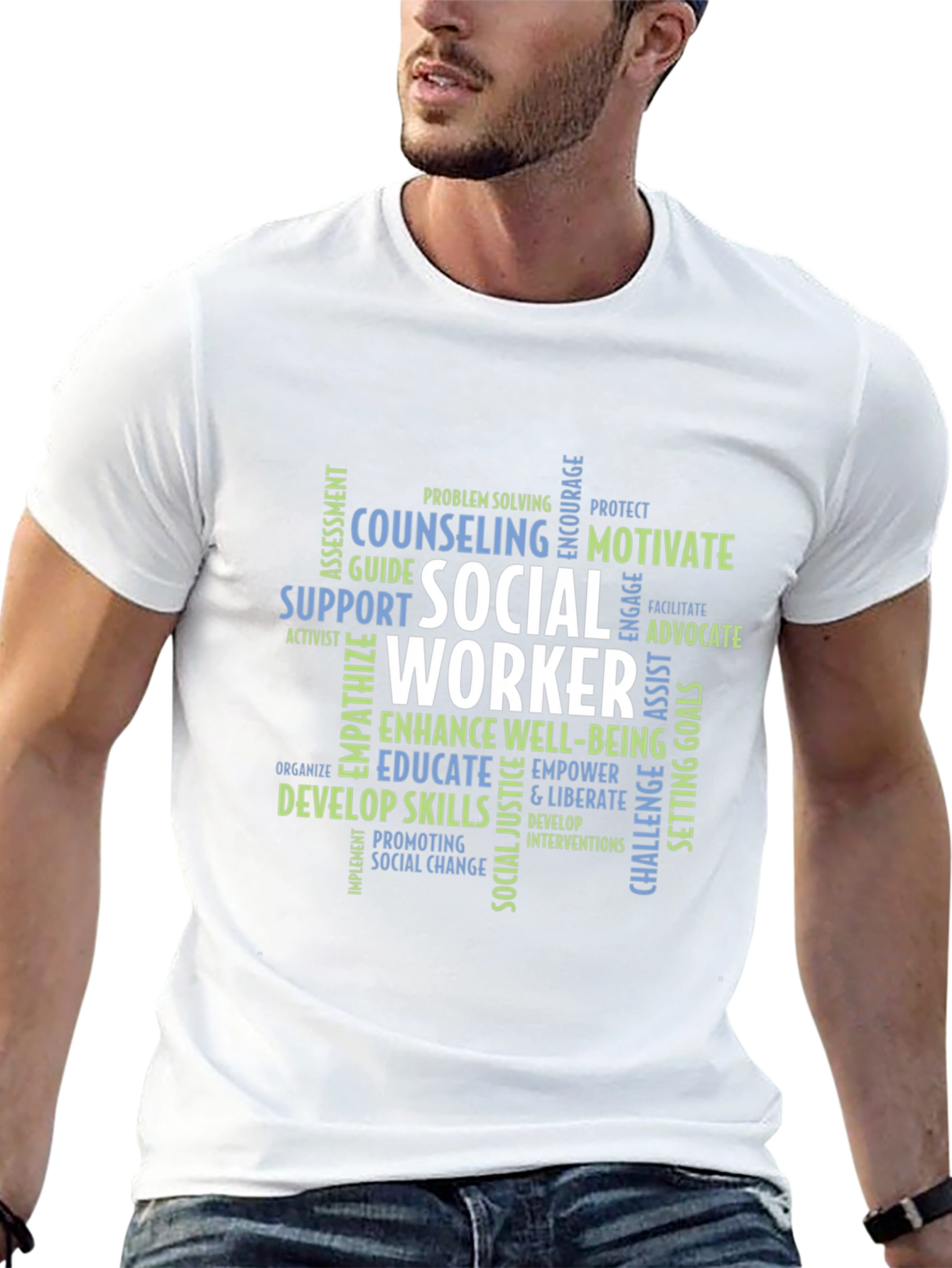 Social Worker Word Cloud Graphic Tee