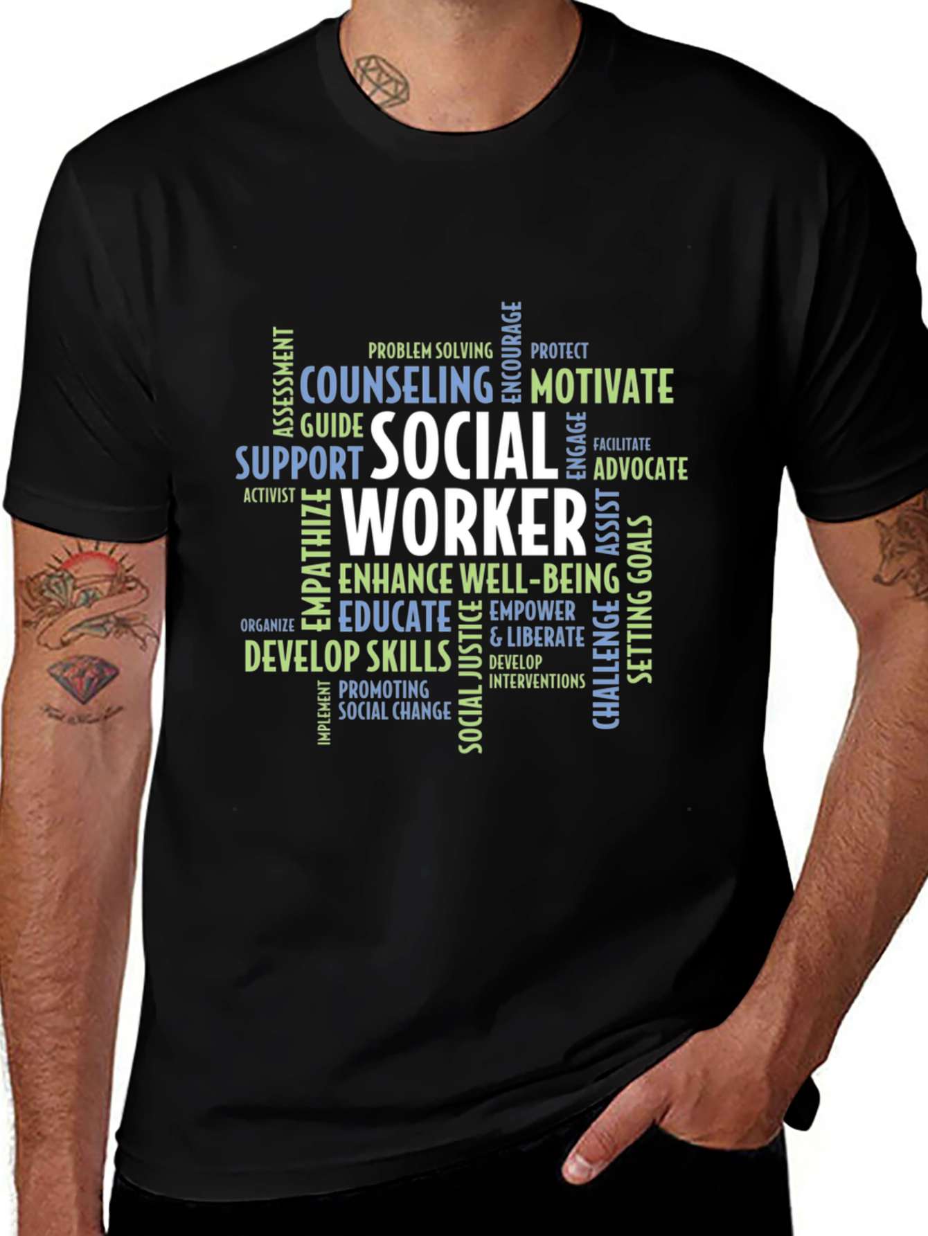 Social Worker Word Cloud Graphic Tee