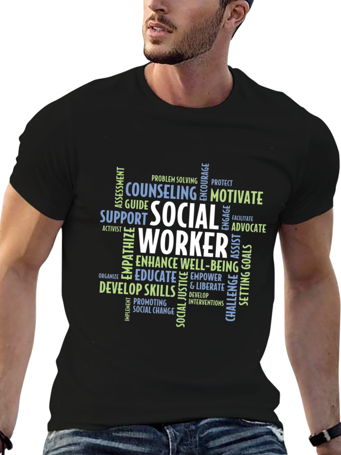 Social Worker Word Cloud Graphic Tee