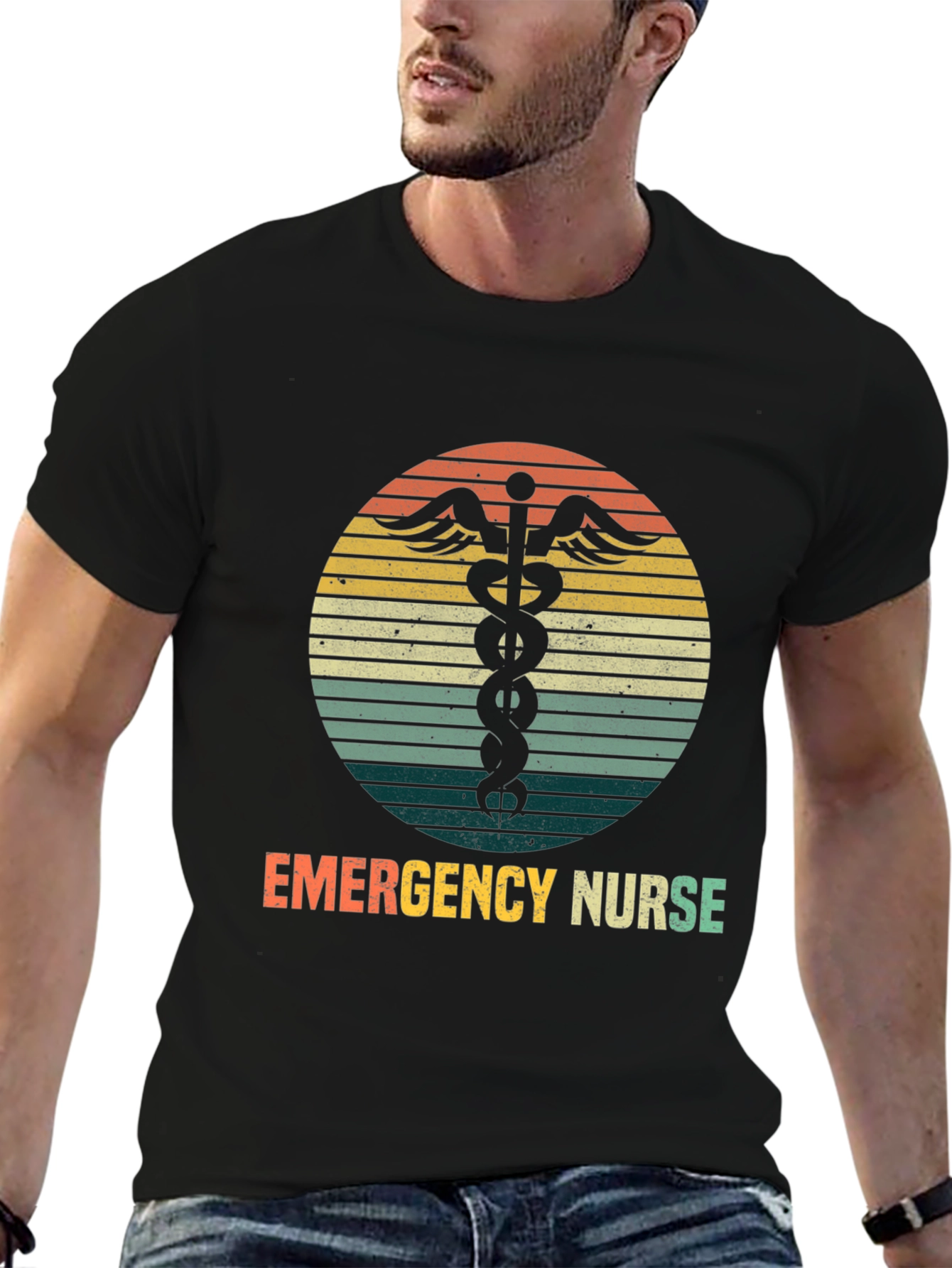 Emergency Nurse Retro Graphic T-Shirt