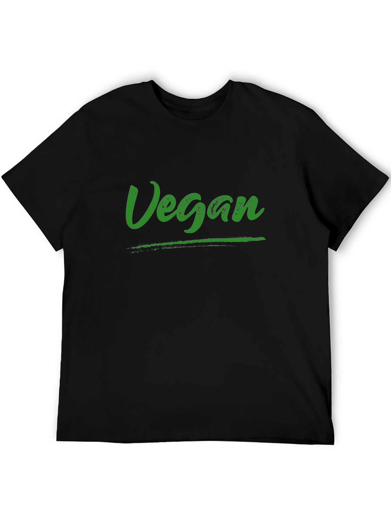 Vegan T-Shirt - Green Text on Black Tee