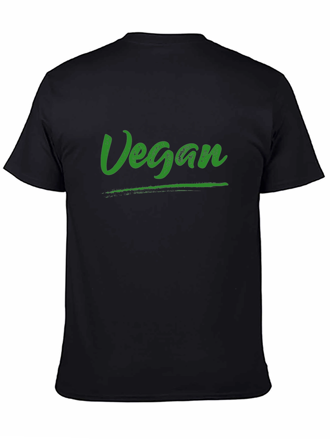 Vegan T-Shirt - Green Text on Black Tee
