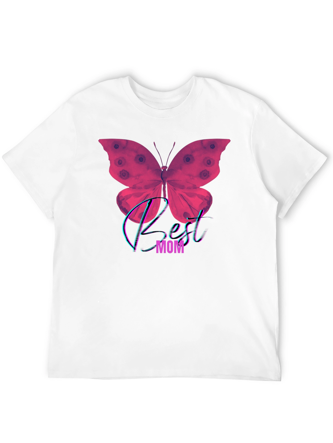 Best Mom Butterfly Graphic T-Shirt - Black
