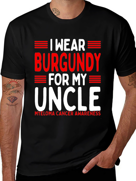 Burgundy Uncle Cancer Awareness Tee