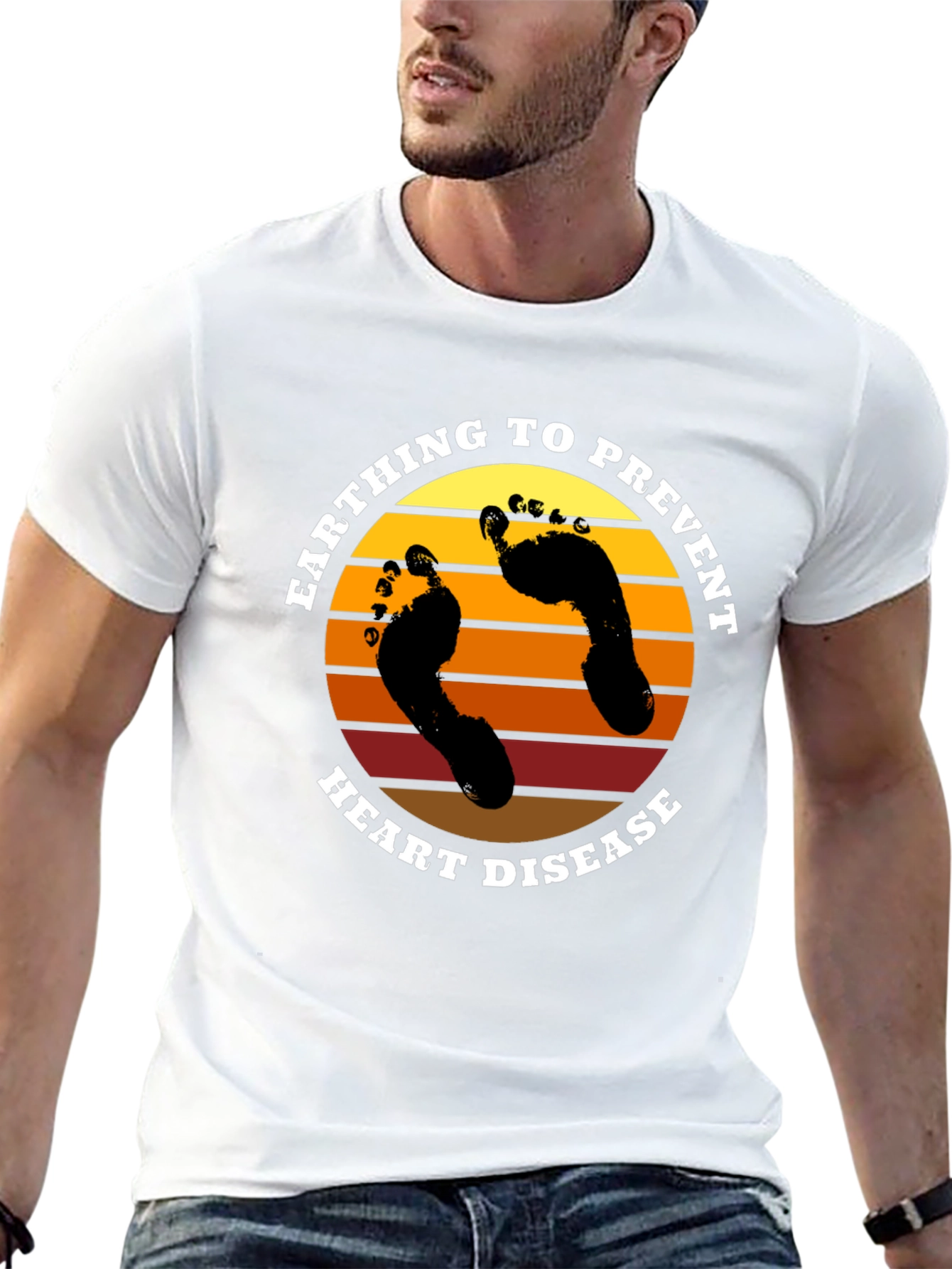 Earthing To Prevent Heart Disease Black T-Shirt